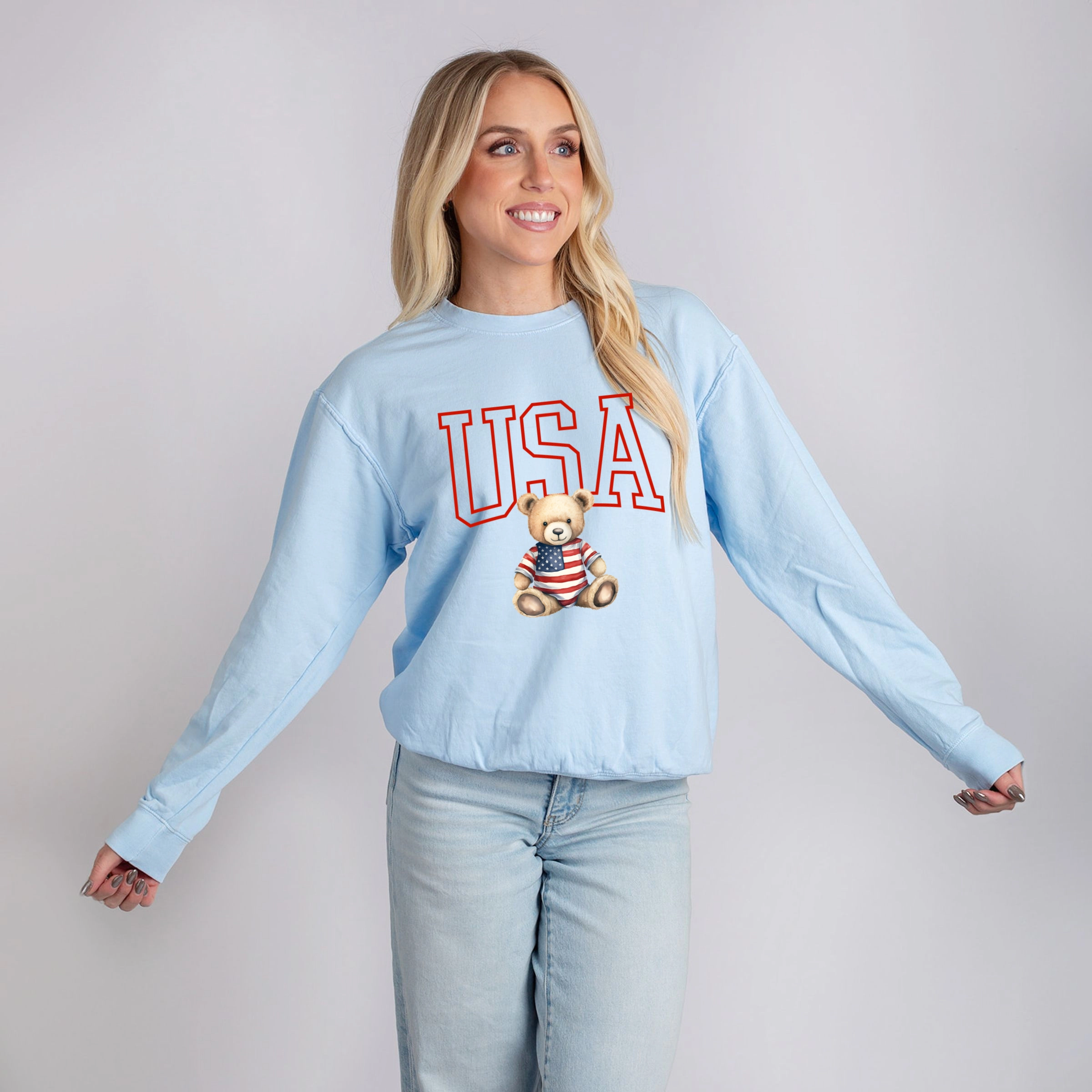 Simply Sage Market - USA Bear Women's Lightweight Garment Dyed Sweatshirt