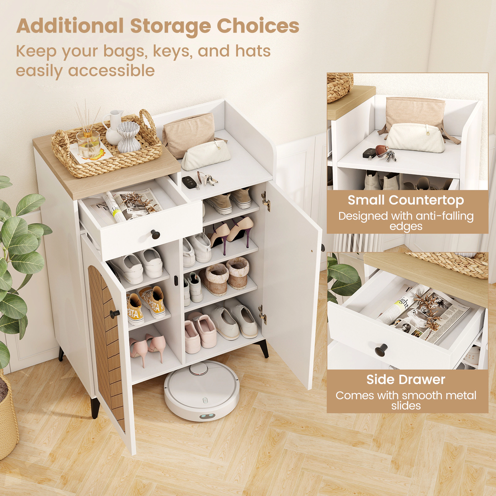 SlickBlue 6 Tier Shoe Storage Cabinet with Metal Legs