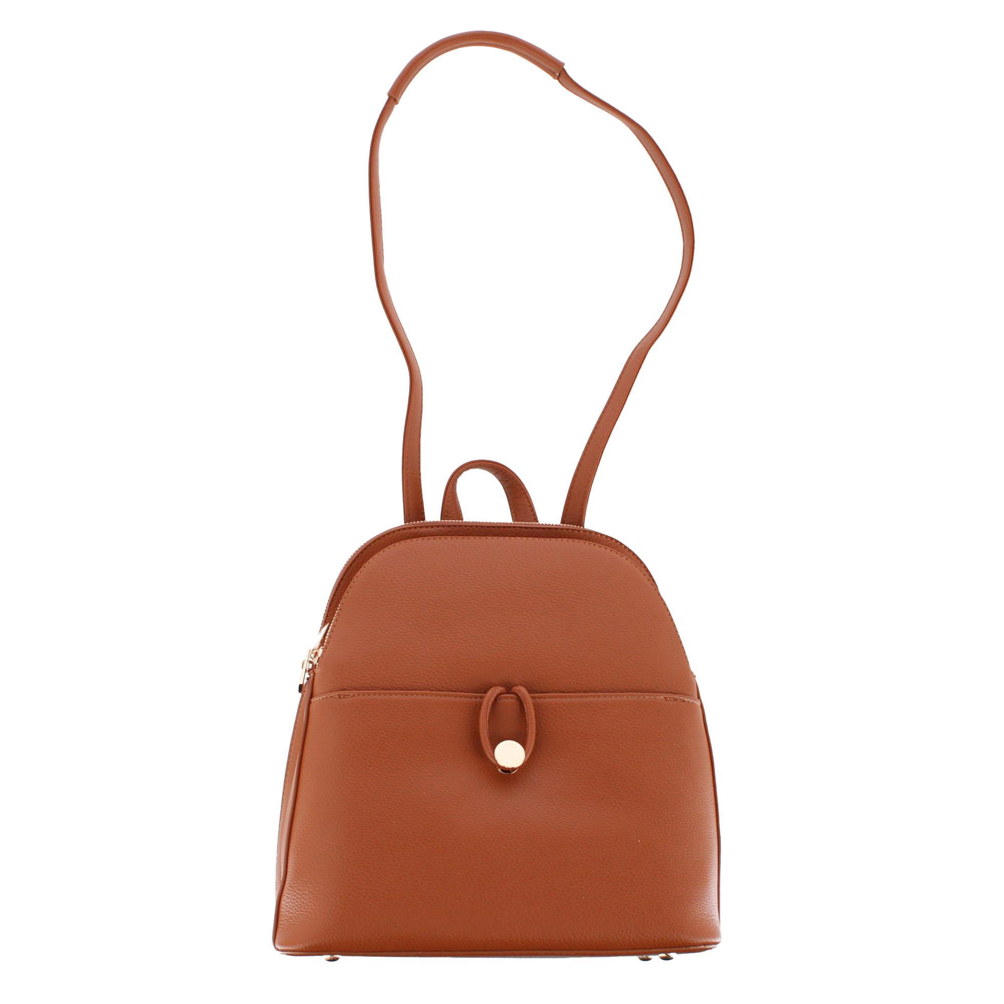 CTM Women's Pocket Detail Convertible Backpack to Crossbody Purse