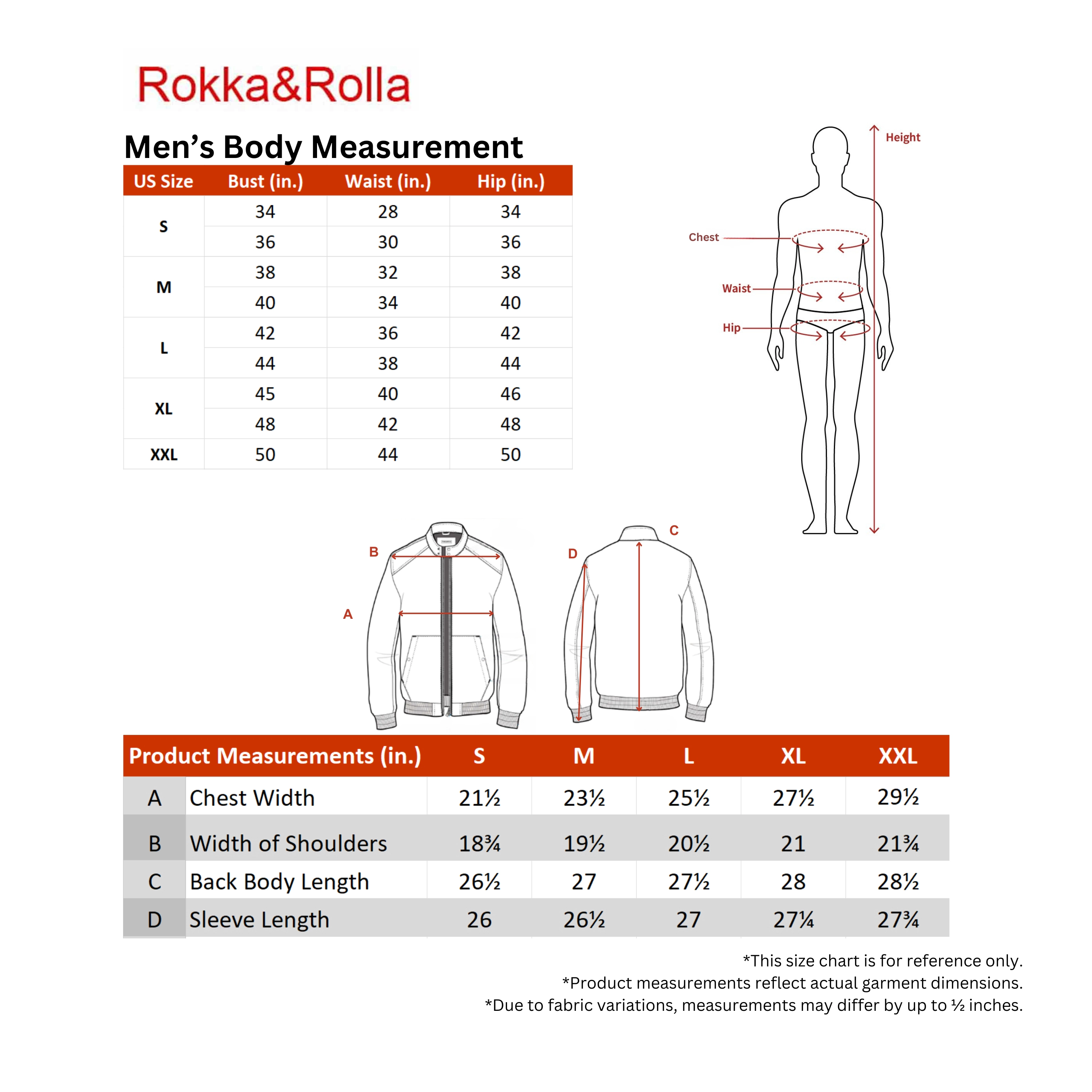 Rokka&Rolla Mens Lightweight Bomber Jacket