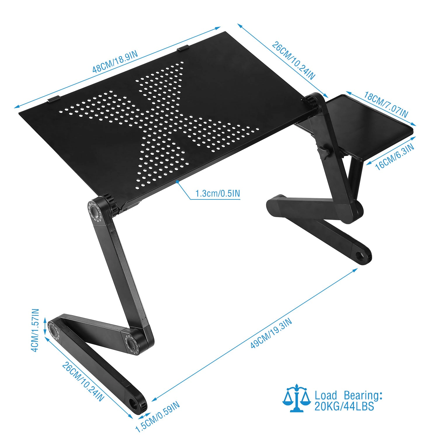 GBruno Aluminum Alloy Foldable Laptop Table With Mouse