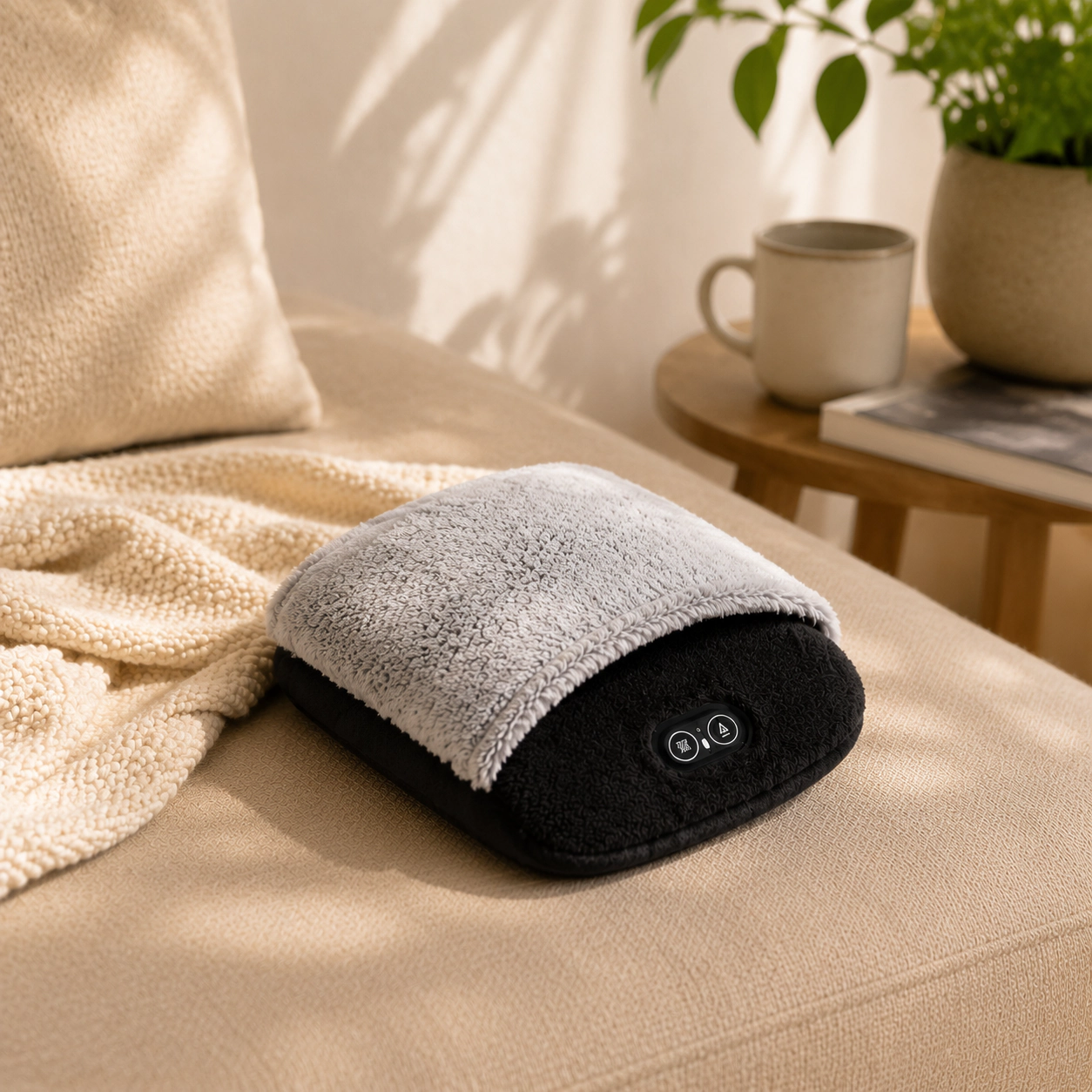 Pursonic Unisex Heated Foot Warmer & Massage Therapy Device – Ultra Plush Warming Foot Massager for Relaxation & Comfort