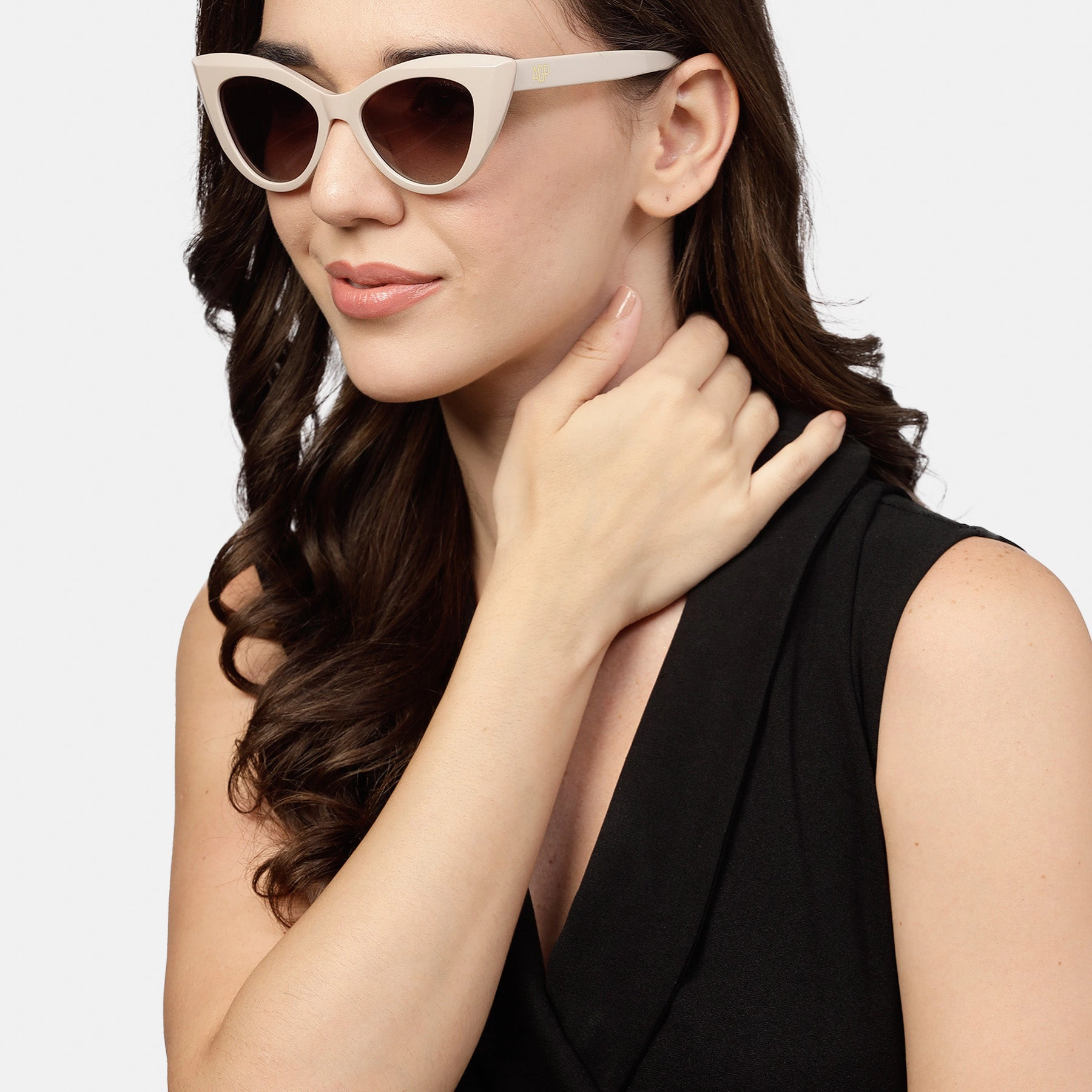 AGP PARIS Women's Cat Eye Acetate Polarized Lens UV400 Sunglasses
