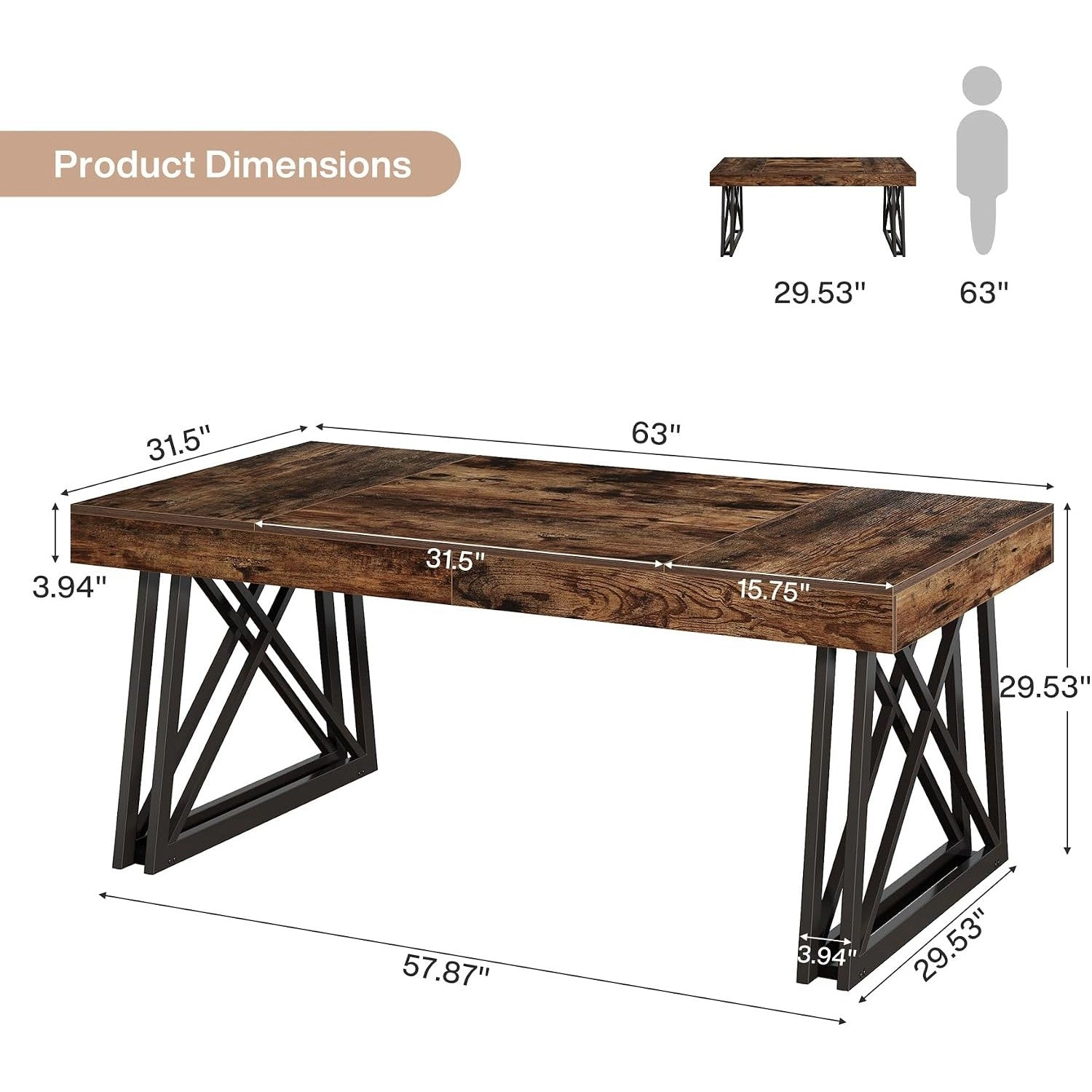 Tribesigns Computer Desk Large Office Desk Computer Table Study