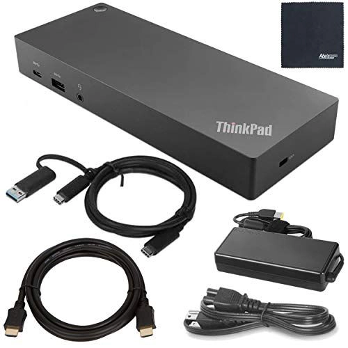 Lenovo ThinkPad Hybrid USB-C with USB-A Dock US (40AF0135US) with USB Type-A Adapter + ZoomSpeed HDMI Cable (with