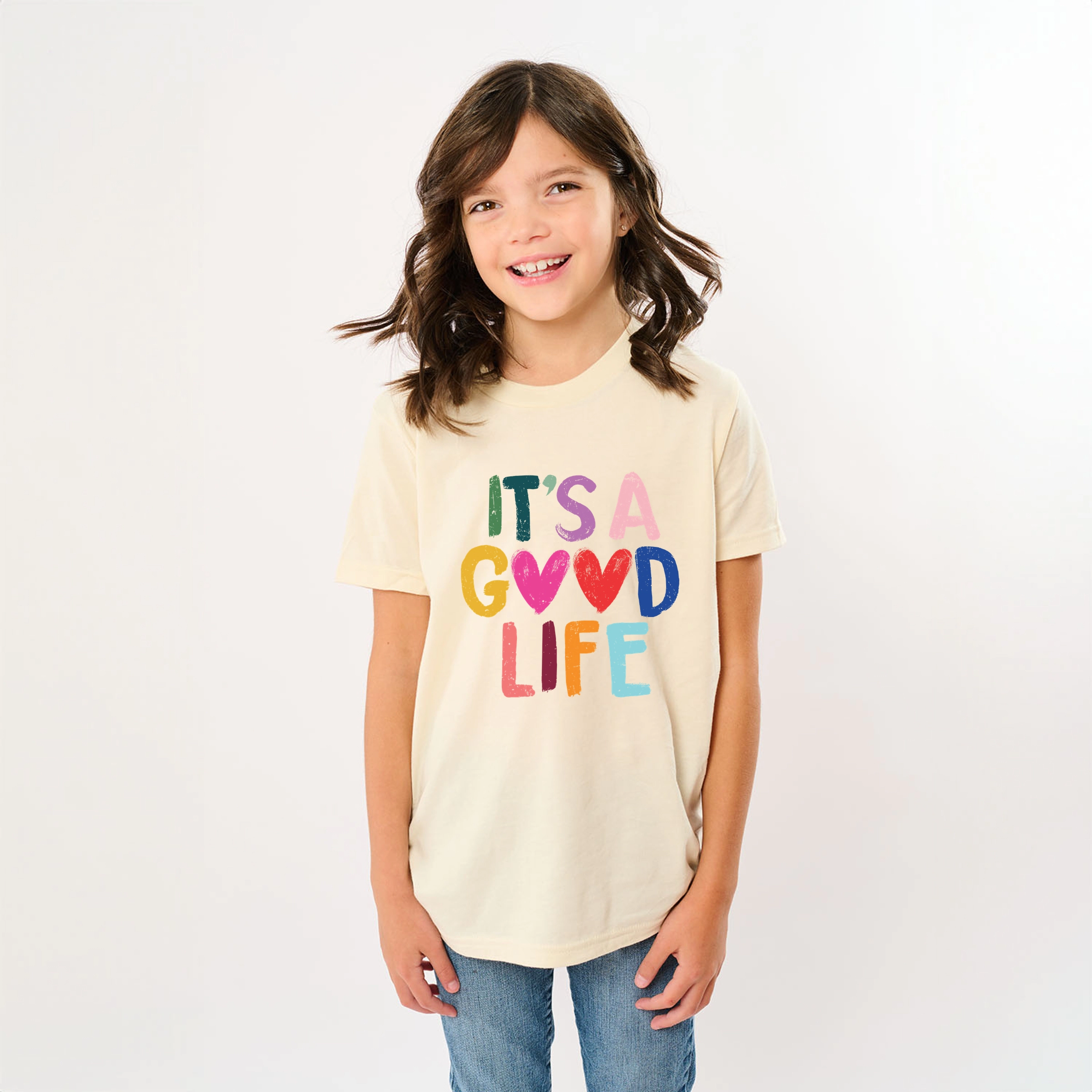 The Juniper Shop - It's A Good Life Hearts Youth Short Sleeve Graphic T-Shirt