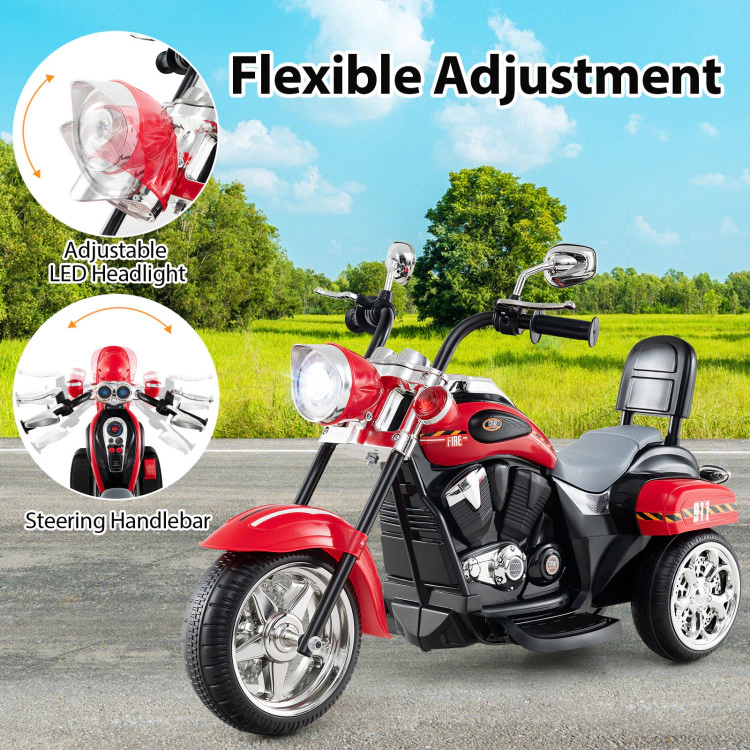 Hivvago 6V Powered Toddler 3-Wheel Motorbike Ride On Toy with Horn and Headlight