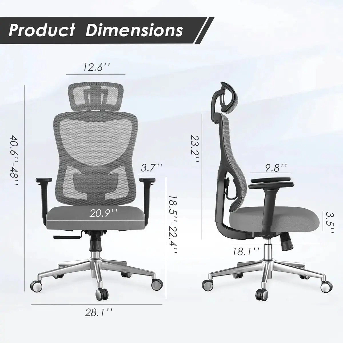 Platinum-Level Office Chairs Ergonomic Mesh Office Chair with Adjustable Lumbar Support and