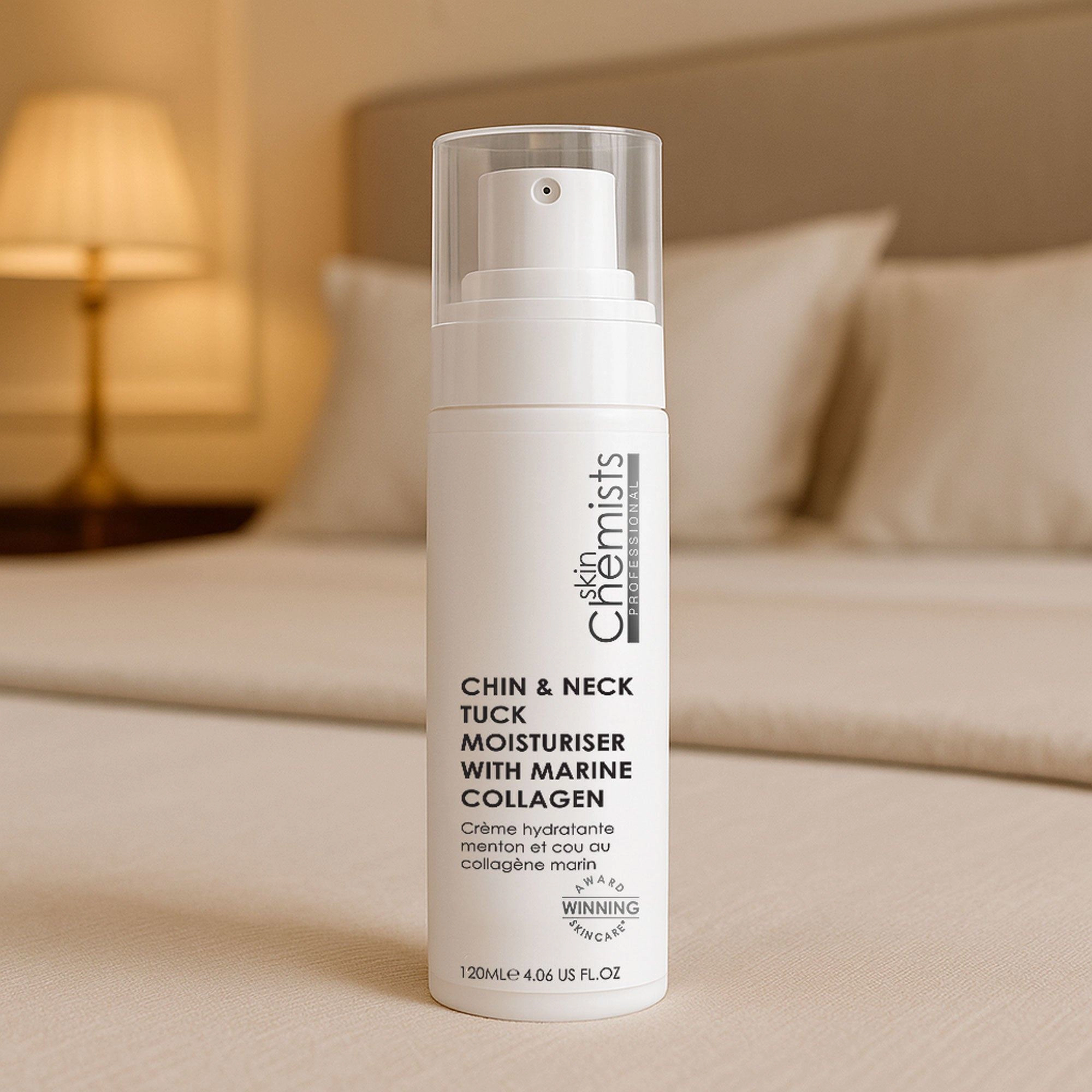 skinChemists Chin & Neck Tuck Moisturiser 120ml - Marine Collagen, Vitamin C & Shea Butter for Firming and Wrinkle Smoothing