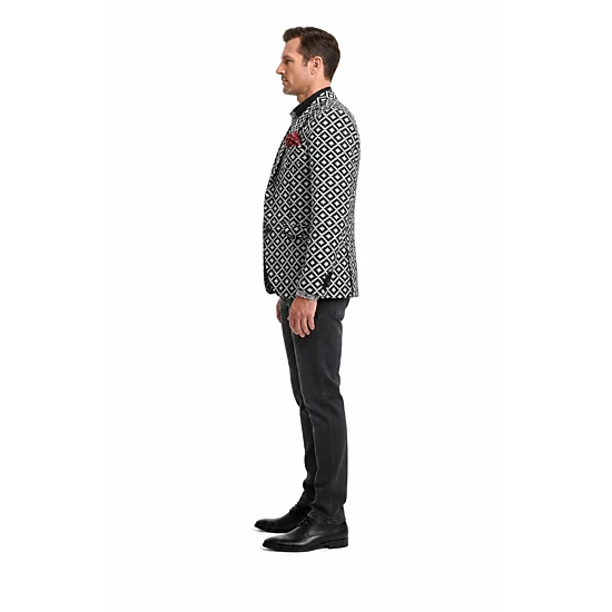 Elie Balleh Men's Slim Fit Postage Stap Sports Coat Jacket
