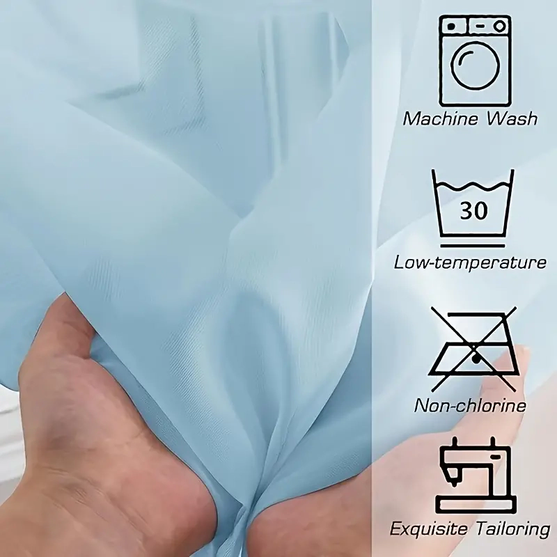 Kate Aurora Extra Long 1 Piece Baby Blue Lightweight Rod Pocket Transparent Backdrop Sheer Window Curtain - 90 in. Long