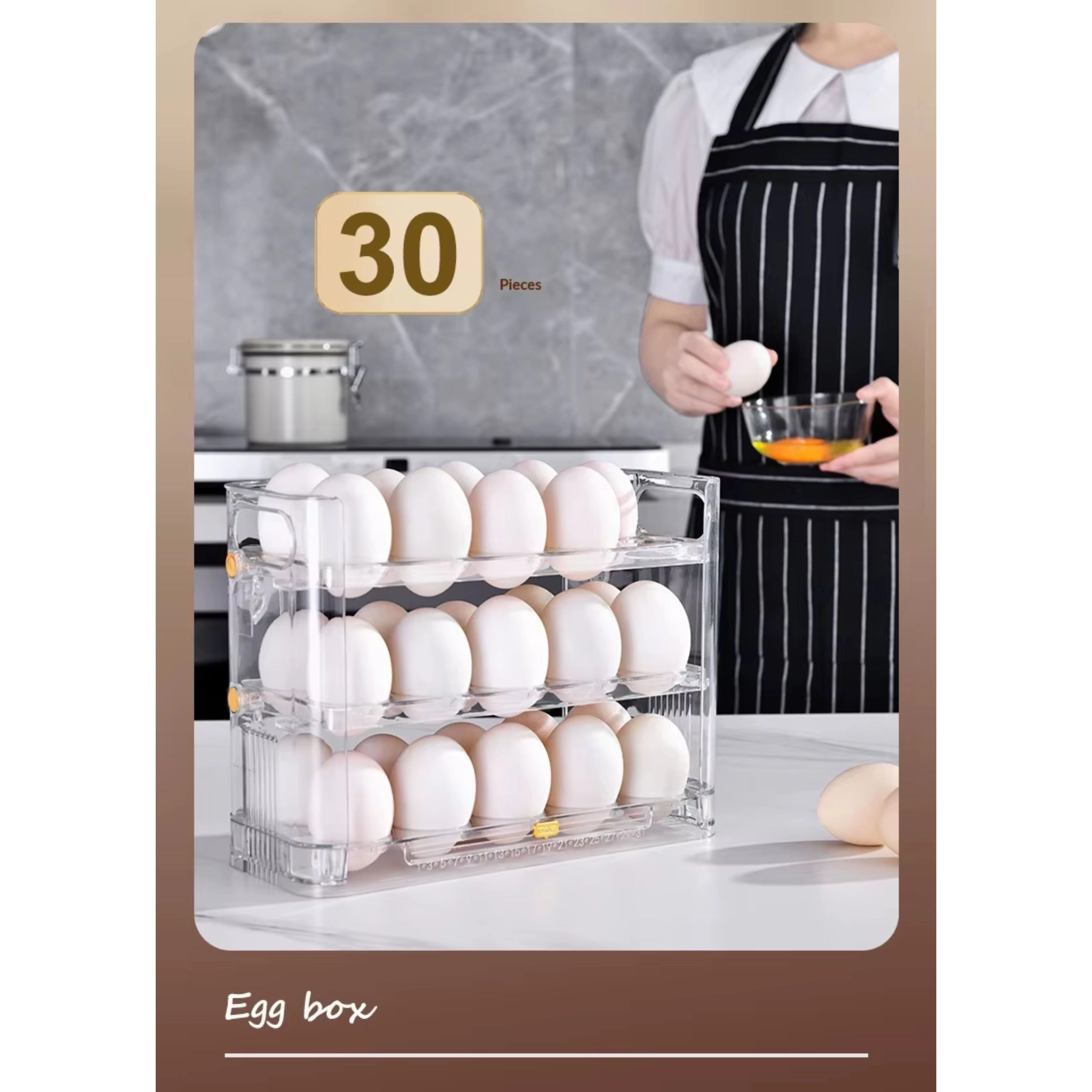 Kitcheniva Triple Layer Refrigerator Side Door Egg Holder
