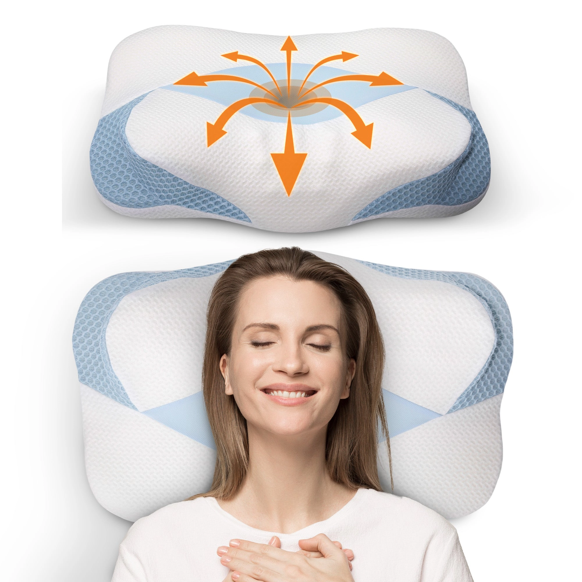 Cheer Collection Memory Foam Contoured Cervical Pillow 24"x14"
