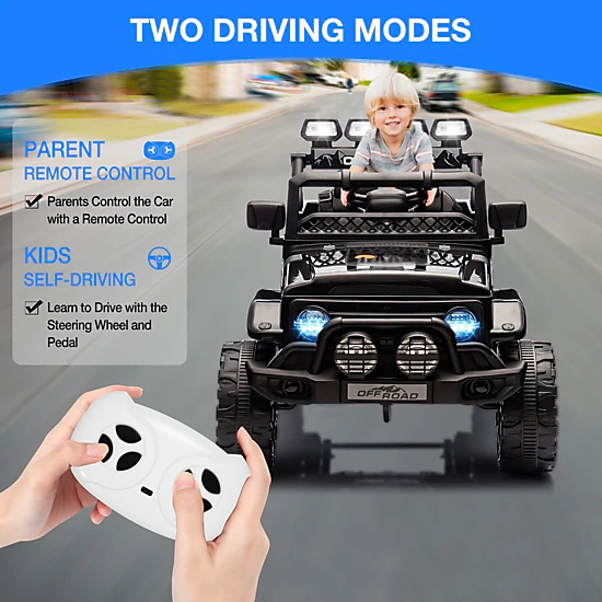 Howbow 12V Kids Ride-On Truck Off-road Vehicle Electric Car w/ Parent ...