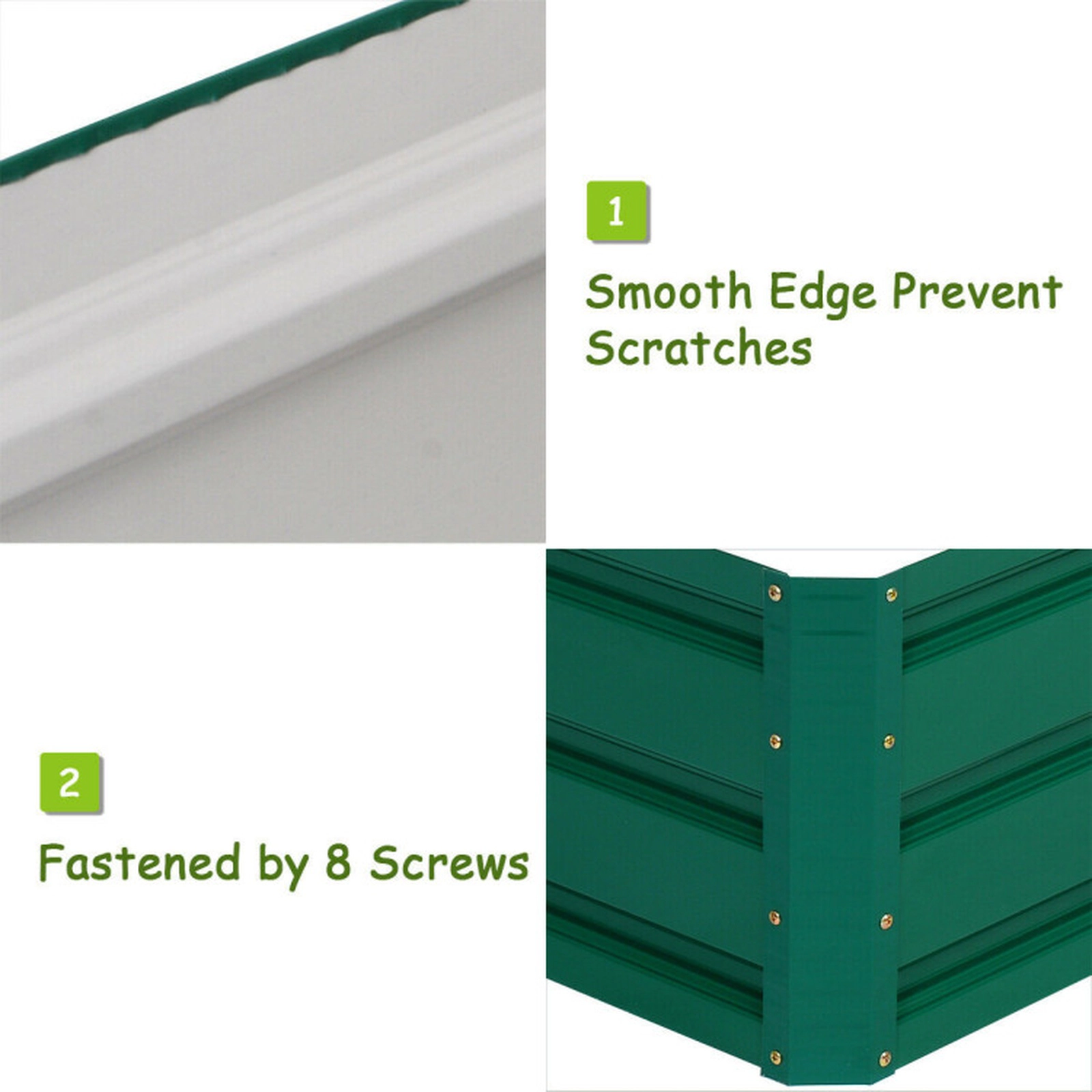 SUGIFT 40-in x 32-in Dark Green Anti-Rust Coated Steel Raised Garden Bed with 12-in Planting Depth