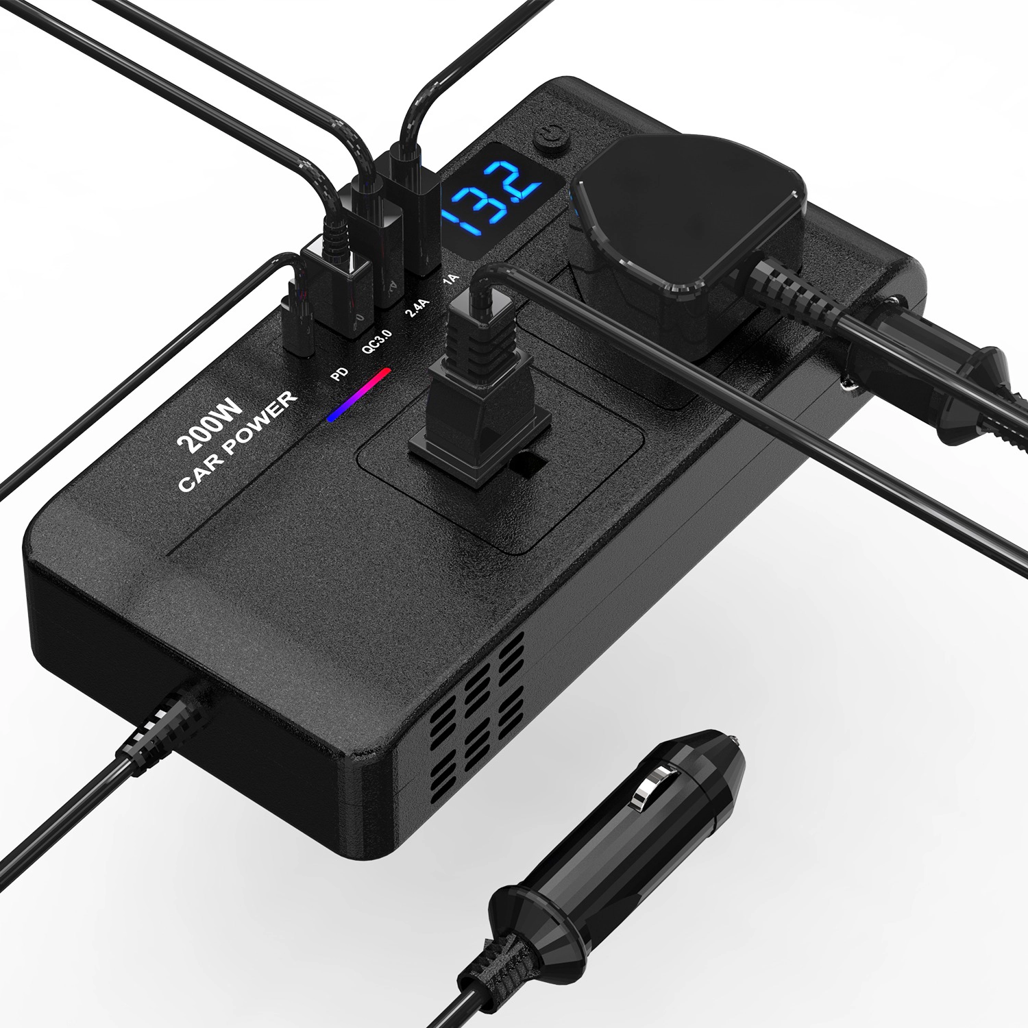 GBruno 200W Car Power Inverter DC 12V To AC 110V