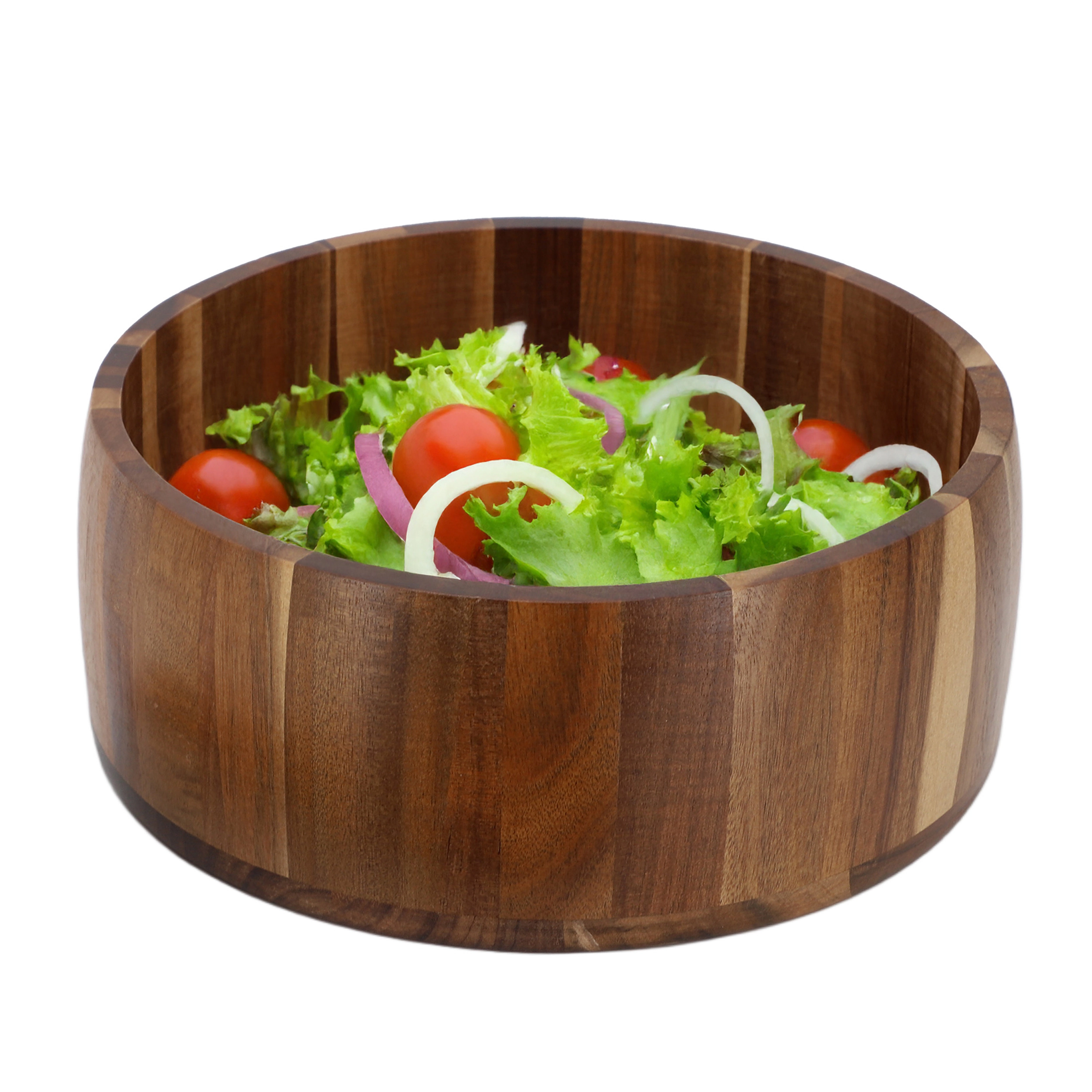 MegaChef 9.75 Inch Large Acacia Wood Salad Bowl