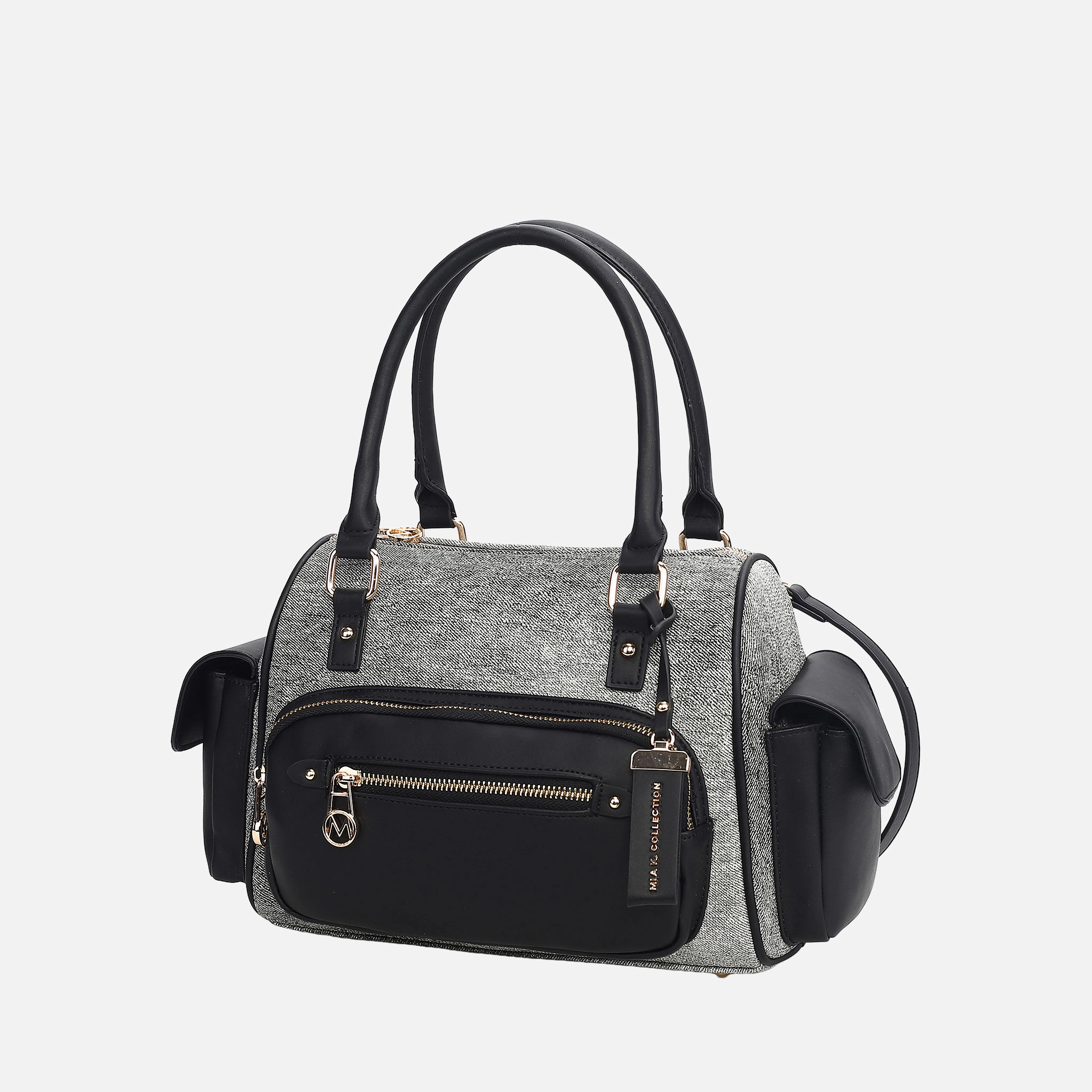 Mia K Collection Faux Leather Satchel with Detachable Strap