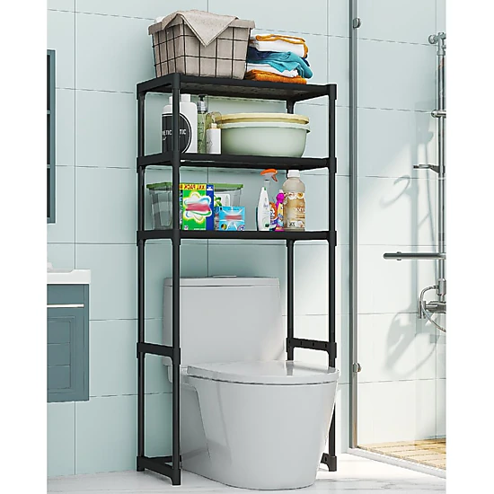 SKYROKU Three-Tier Toilet Overhead Shelf, Metal Bathroom Storage Rack ...