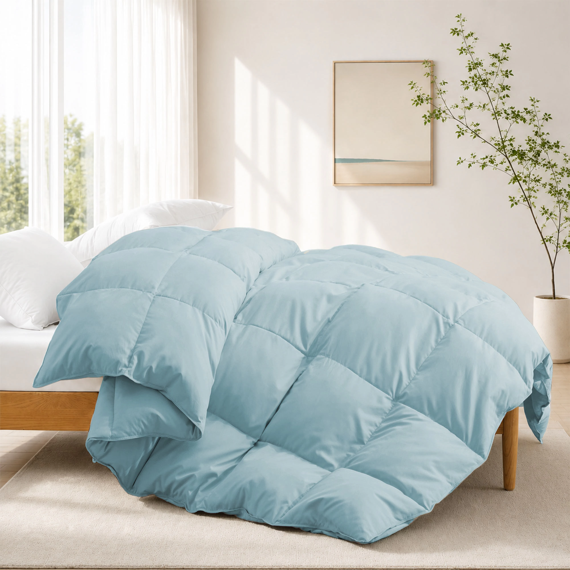 Unikome Ultra-fluffy All Season Goose Feather Down Fiber Duvet Comforter