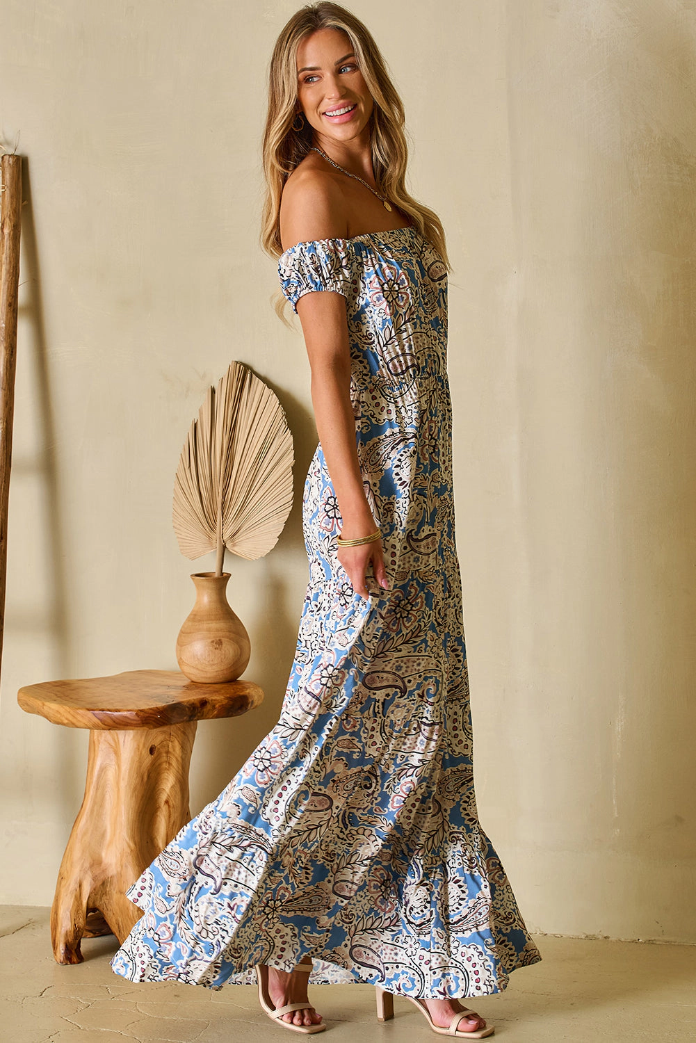 Threaded Pear Women's Bria Off Shoulder Maxi Dress
