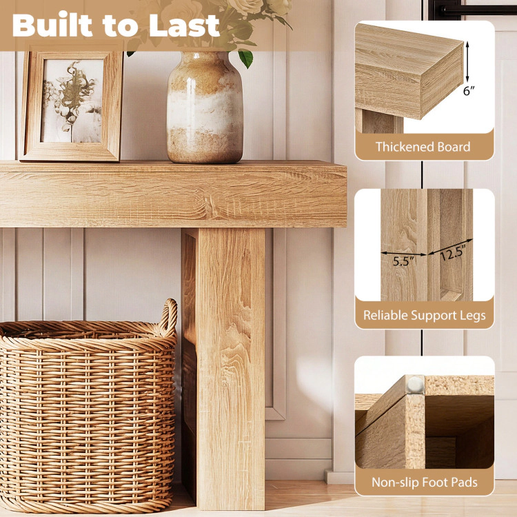 Hivvago 63 Inches Long Console Table Farmhouse Entryway Table With Storage
