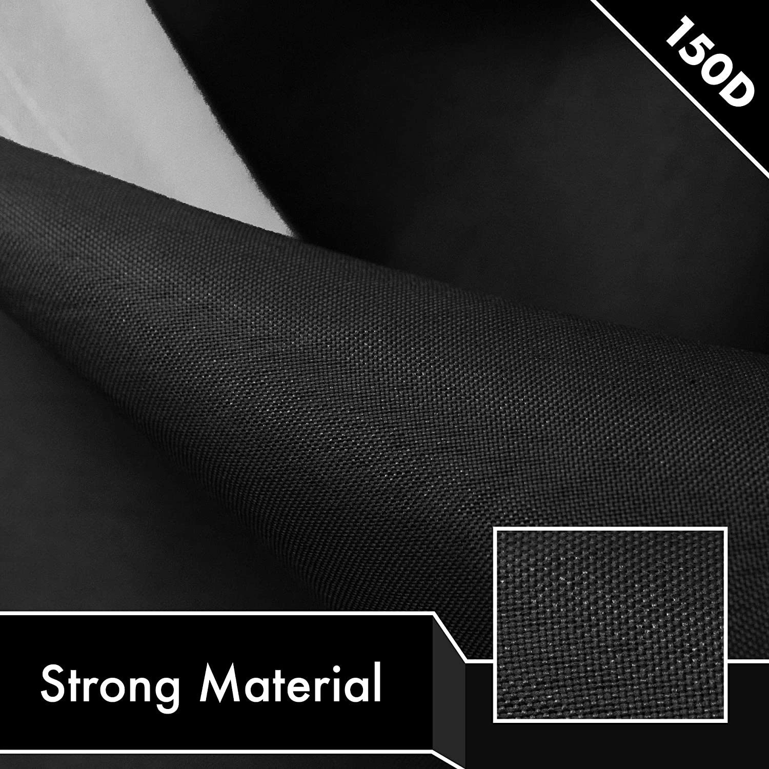 G128 Solid Black Flag - 3x5 ft, 150D Polyester, Dye-Sublimated, Brass Grommets, Double-Needle Stitching