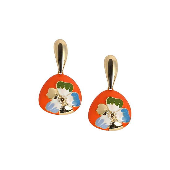 SOHI Women's Pumpkin Orange the Hana Drop Earrings