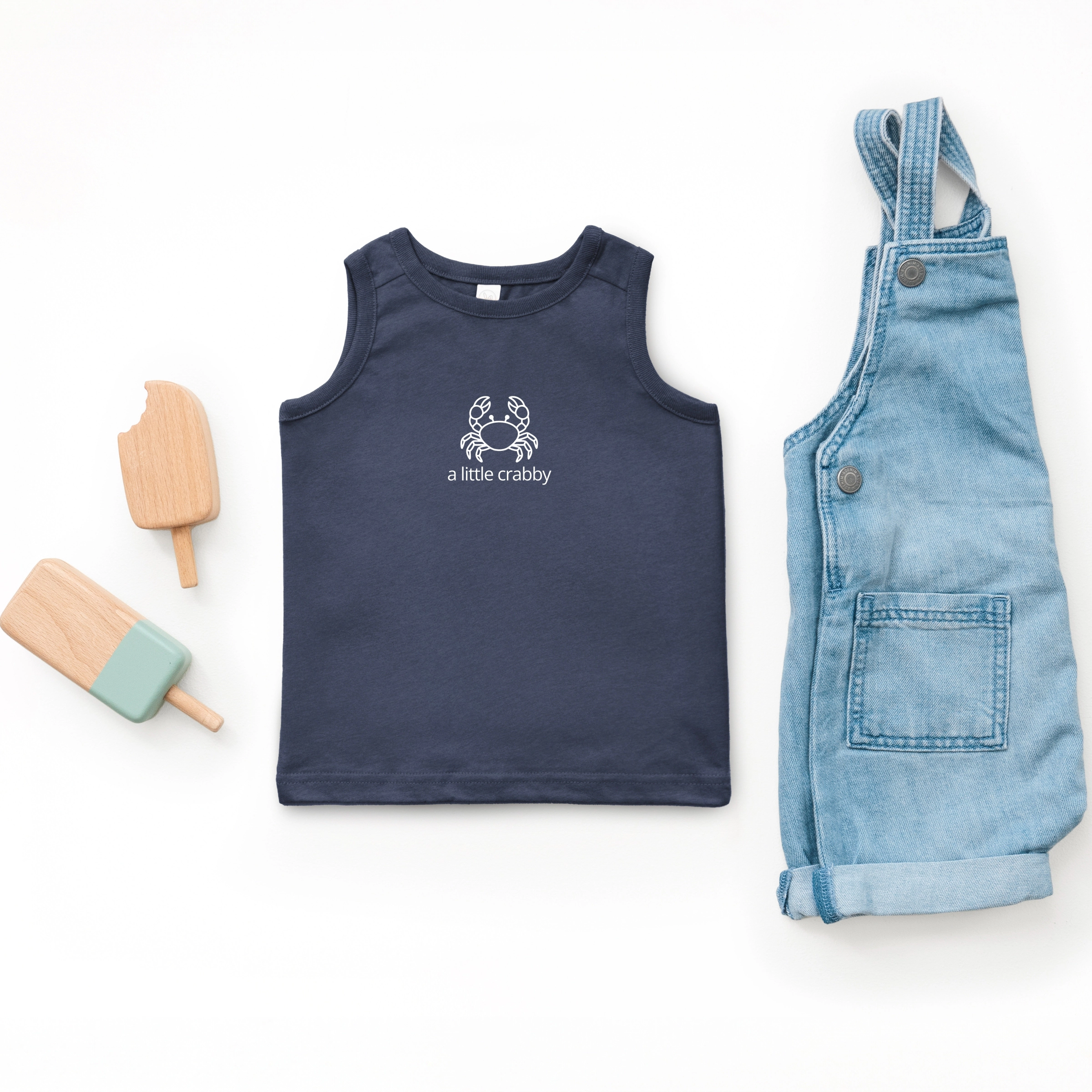 The Juniper Shop - A Little Crabby Outline Toddler Graphic Tank