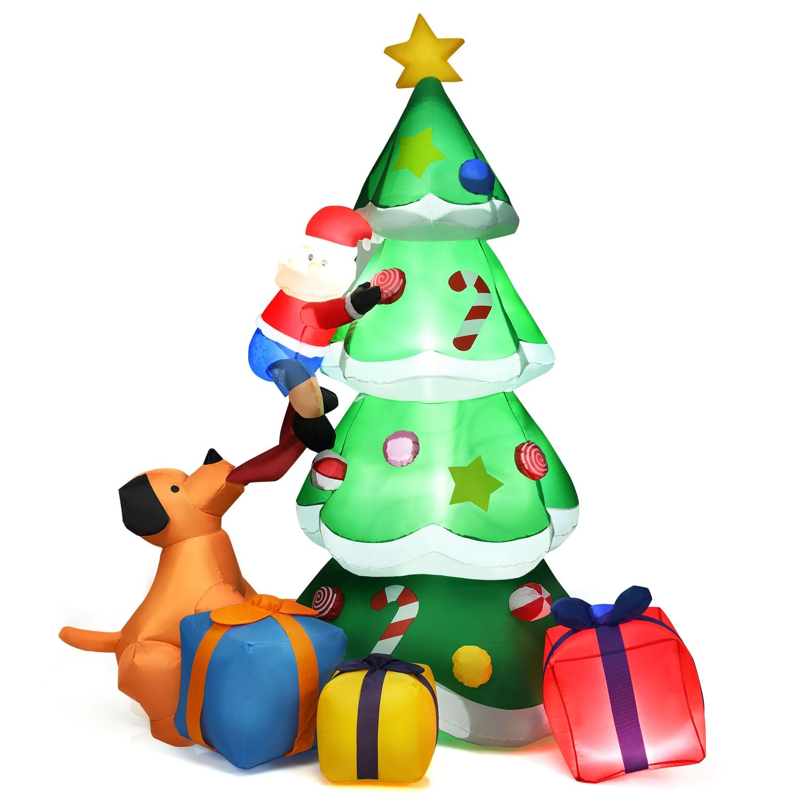 SlickBlue Unisex 7 Feet Lighted Inflatable Christmas Tree Decor