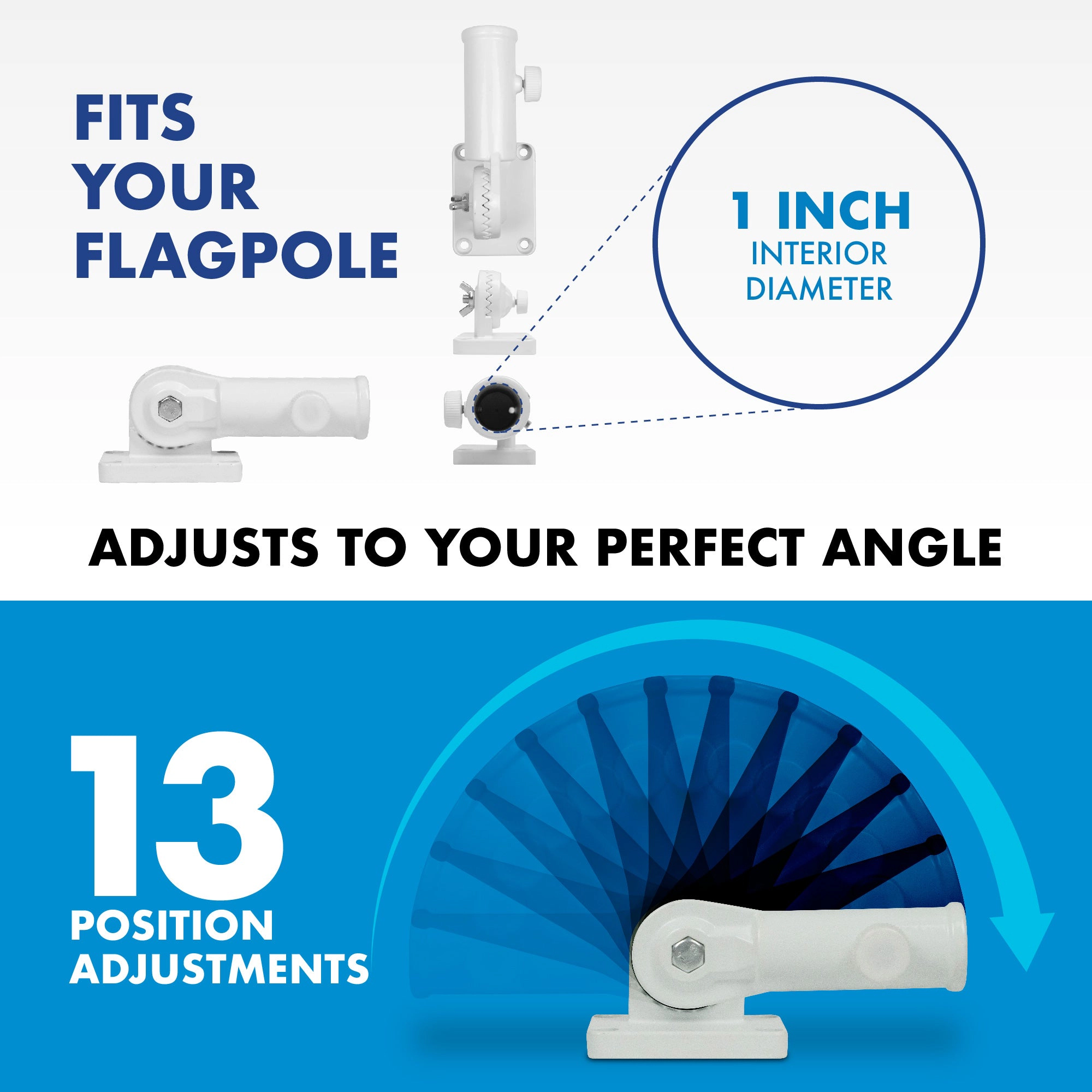 G128 6Ft Tangle-Free Spinning Aluminum Wall-Mount Flagpole, Silver - For Indoor Outdoor Use (Flag Not Included)