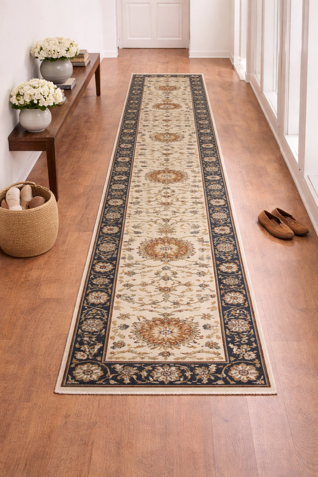 Magic Rugs Cream Floral Osh Chobi 2'6X14 Peshawar Oriental Runner Rug