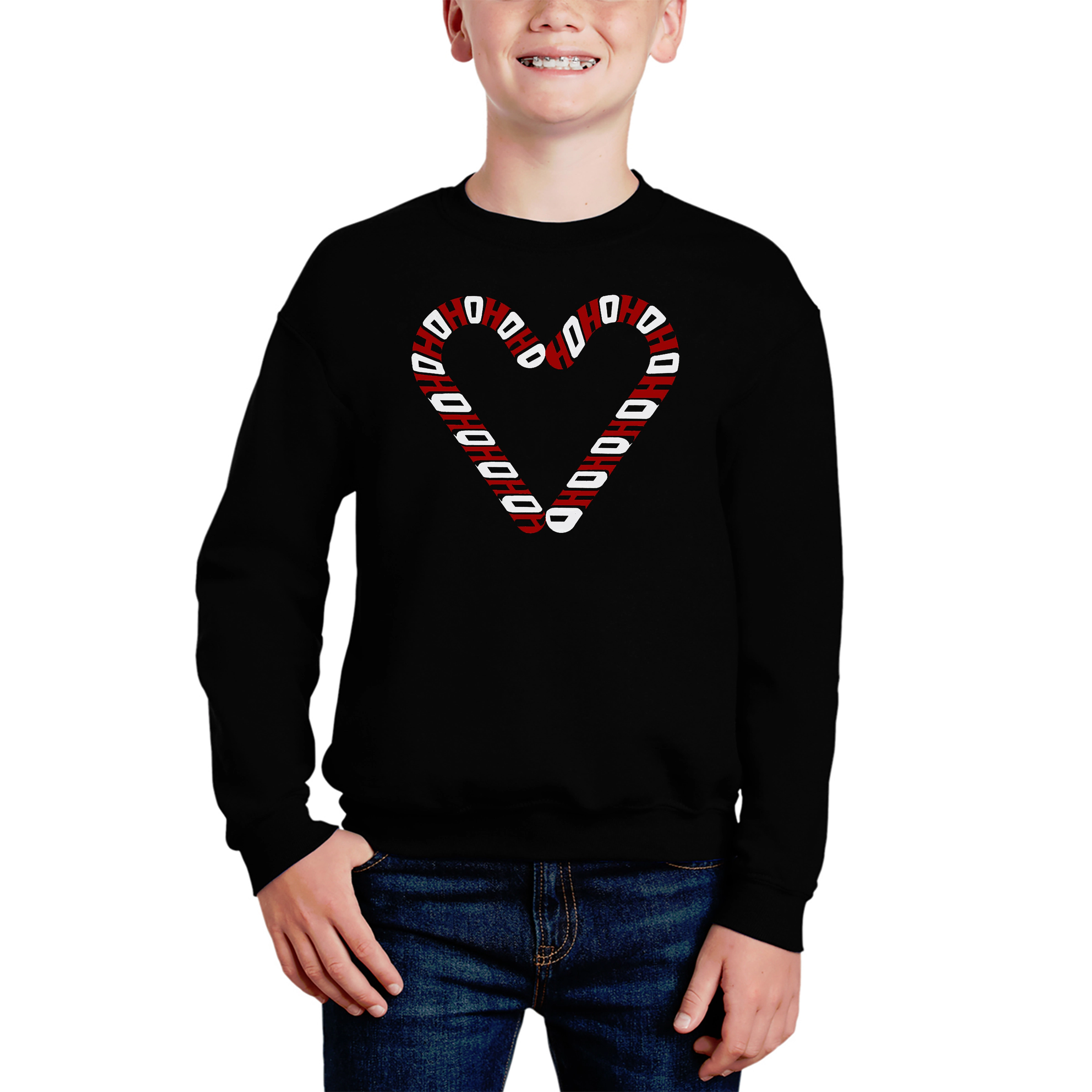 LA Pop Art Boy's Word Sweatshirt - Candy Canes
