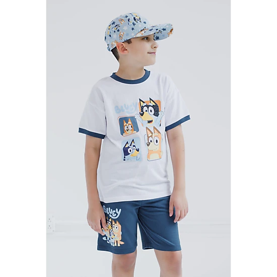 Bluey Boys' T-Shirt and Shorts Set with Hat