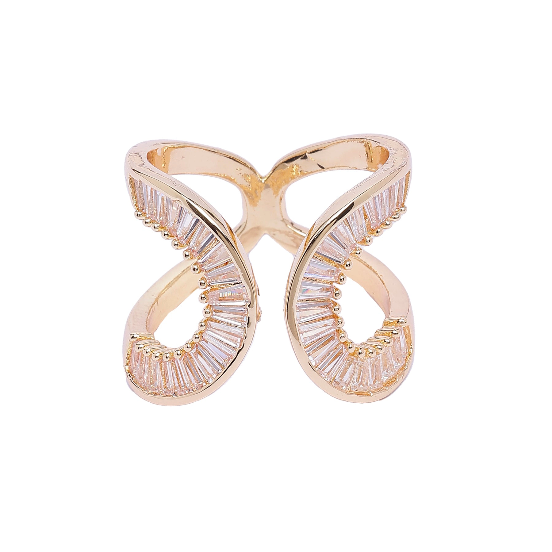 AGP Paris Women's Gold-Tone Crescent Adjustable Ring