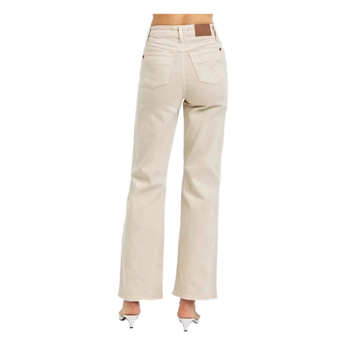 Judy Blue Full High Waist Distressed Wide Leg Jeans