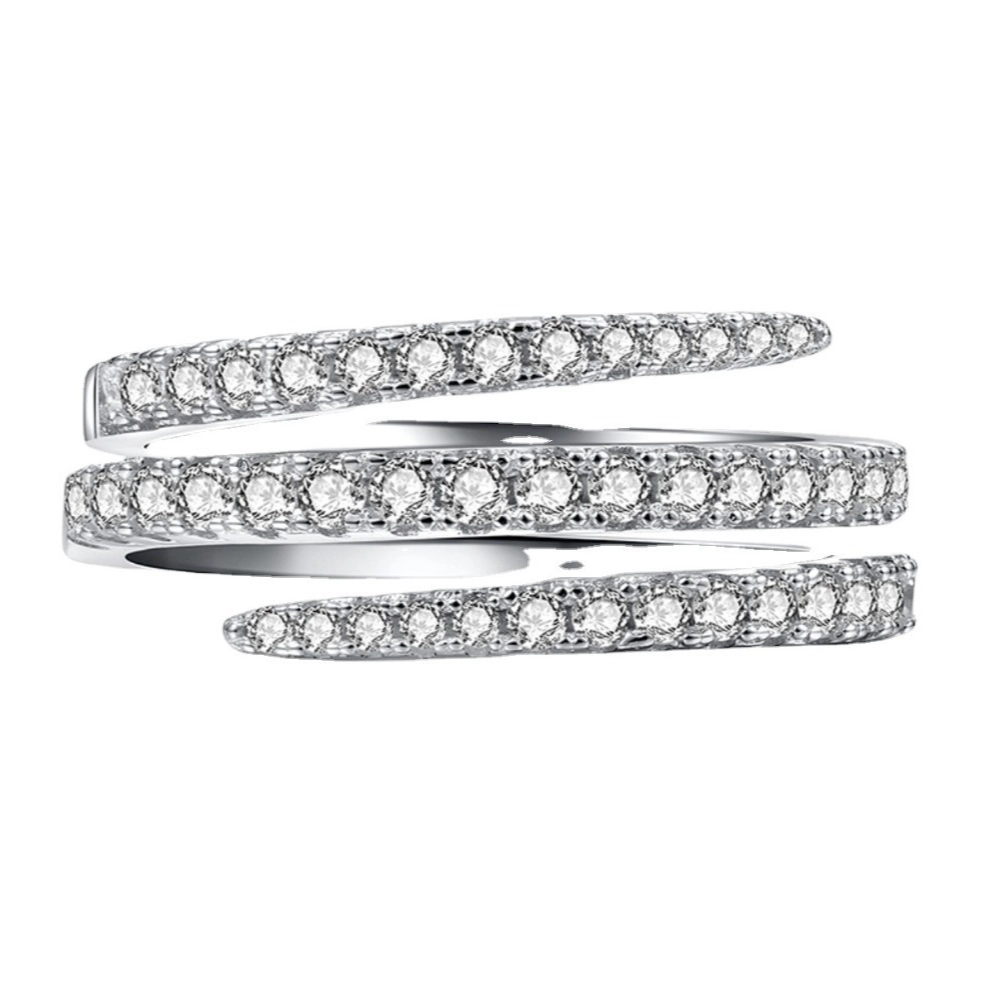 Shiny Personalized Three Ring Fashion Cubic Zirconia Cocktail Ring