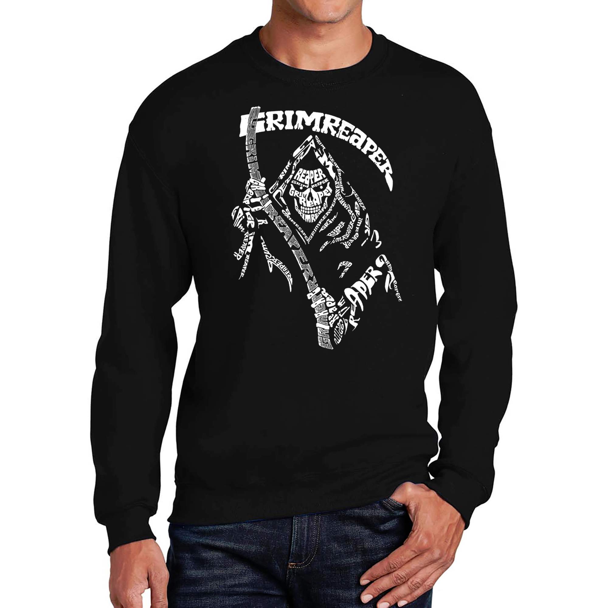 LA Pop Art Men's Word Crew Sweatshirt - Grim Reaper