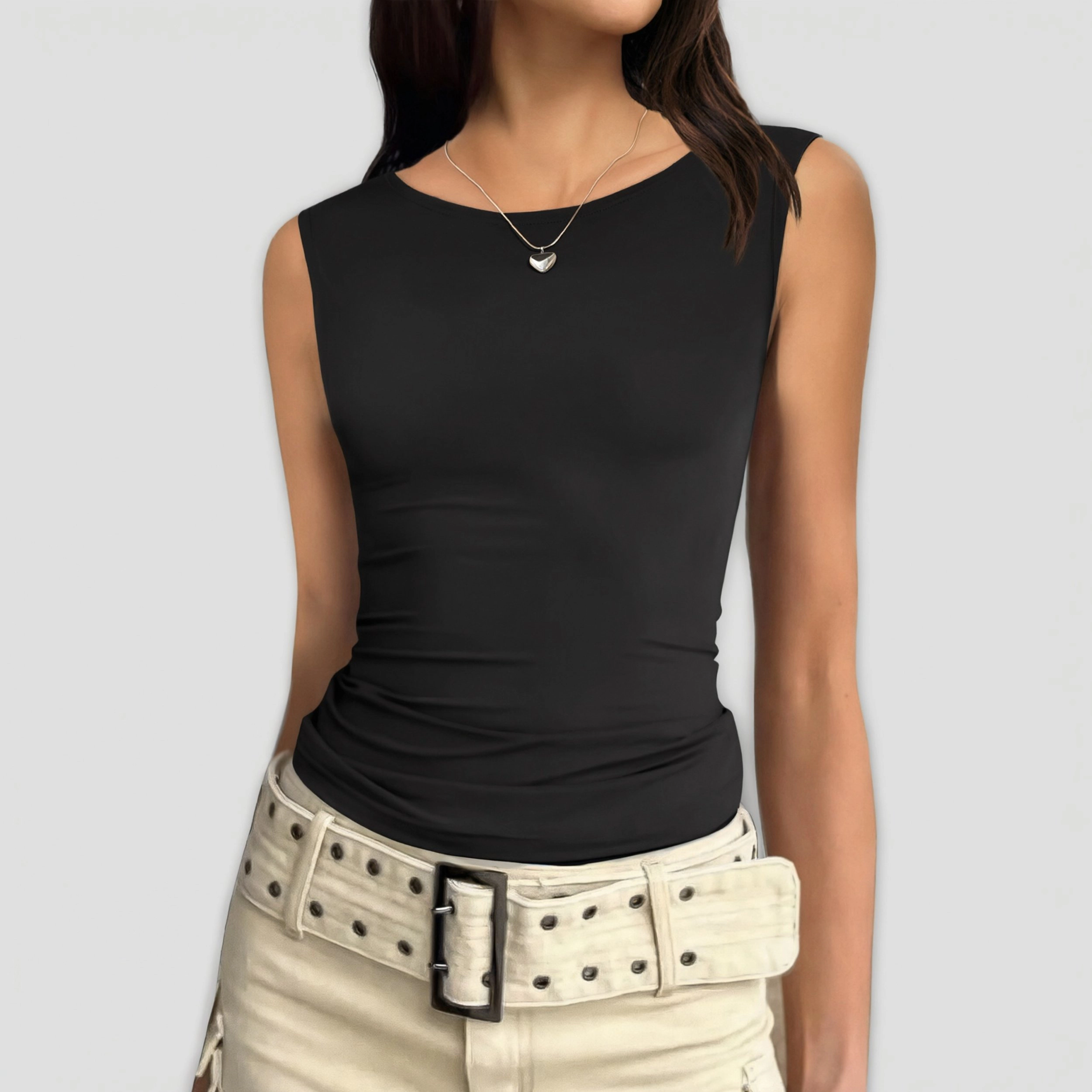 Zeagoo Women's 2-Pack Crew Neck Slim Fit Sleeveless Crop Tank Top