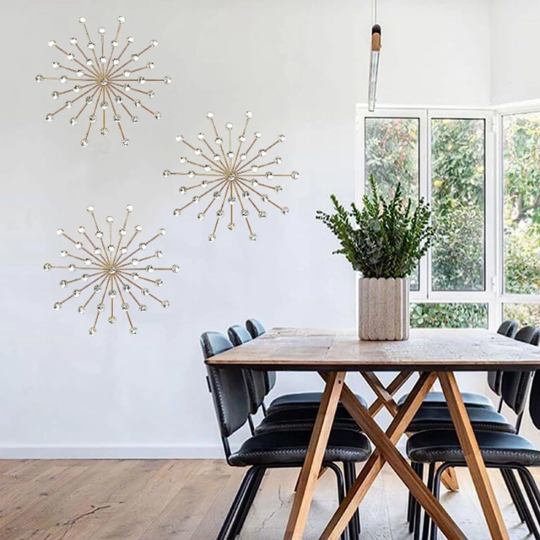 Living Hubss Gold Metal Crystal Bling Wall Art