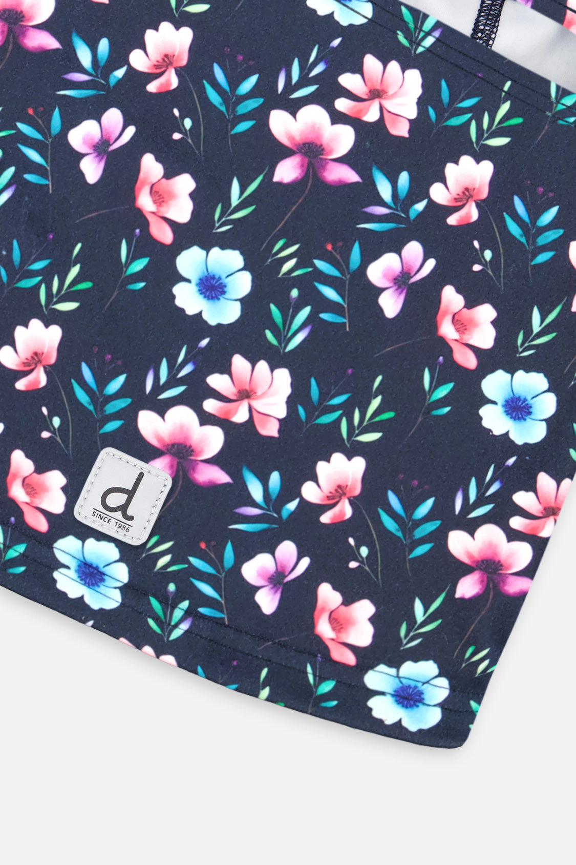 Deux par Girls Brushed Jersey Floral Print Balaclava with Reflective Patch