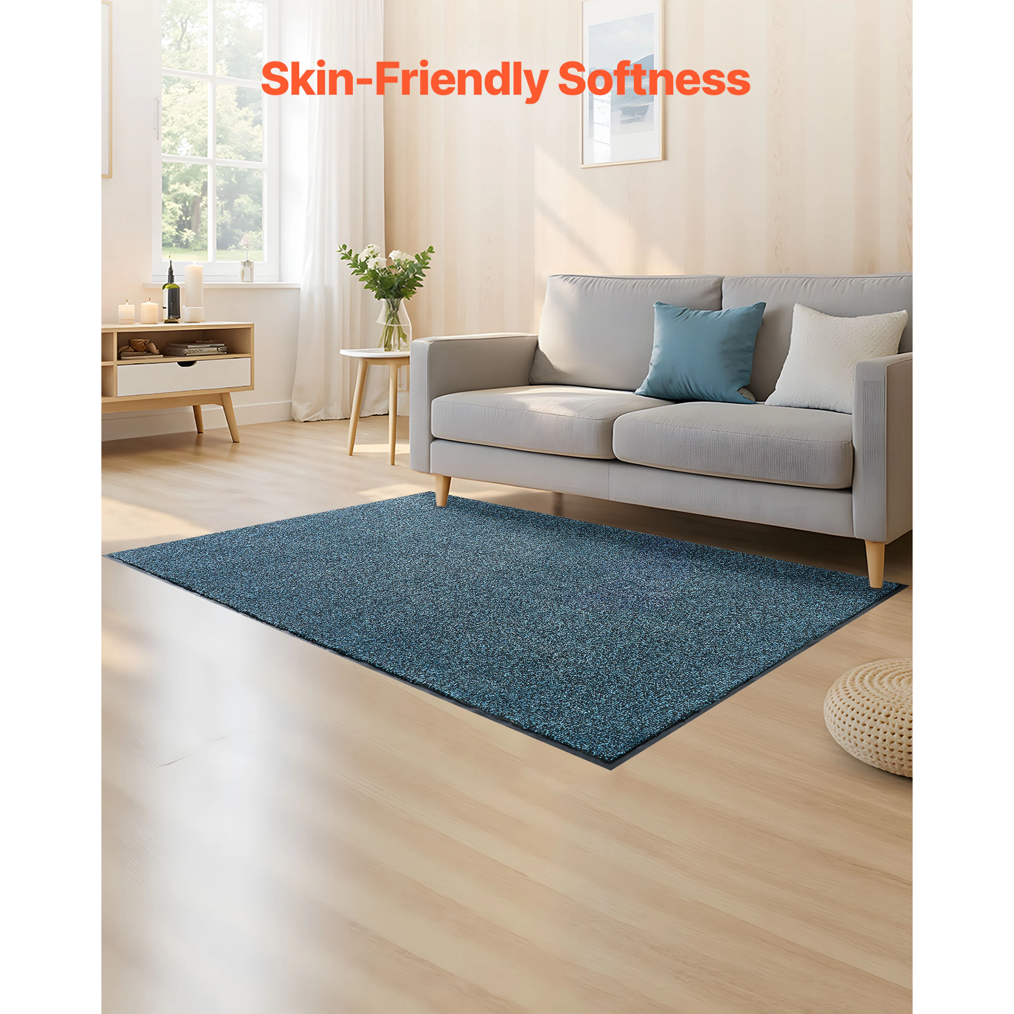 HONGGE Heavy Duty Washable Front Door Mat for Indoor and Outdoor Industrial Entrance Carpet with PVC Backing
