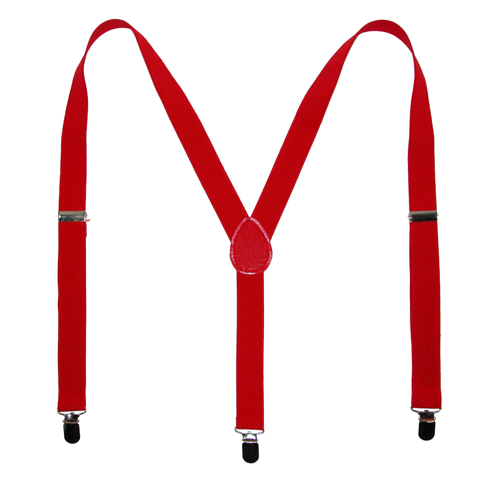 CTM Elastic Solid Red Clip-End Suspender