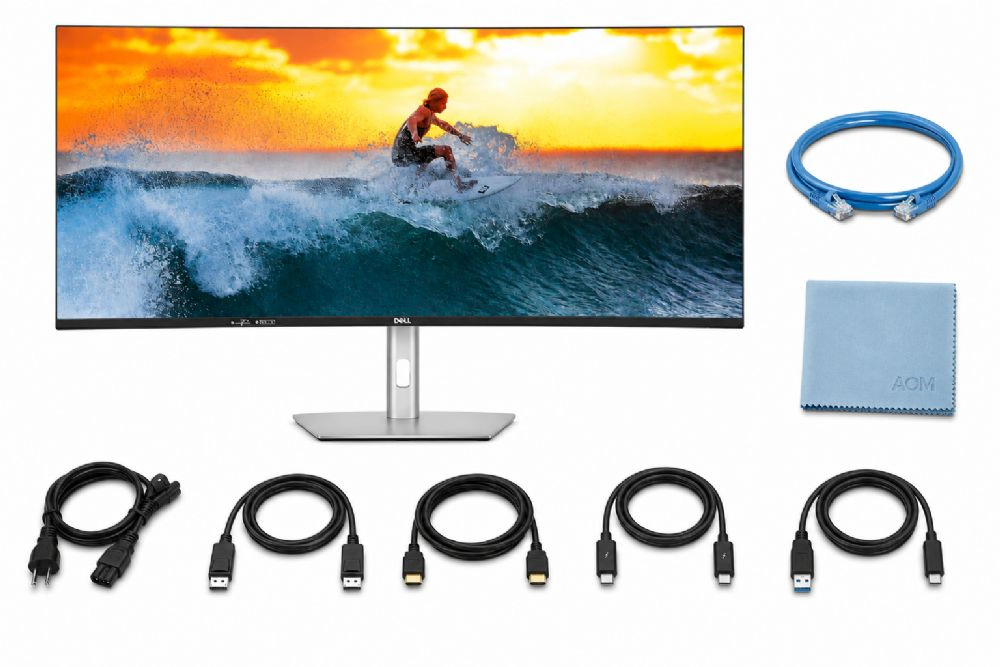 Dell UltraSharp U4025QW 40" Class 5K2K WUHD Curved Screen LED Monitor DisplayPort Cable + ZoomSpeed HDMI Cable + USB-C