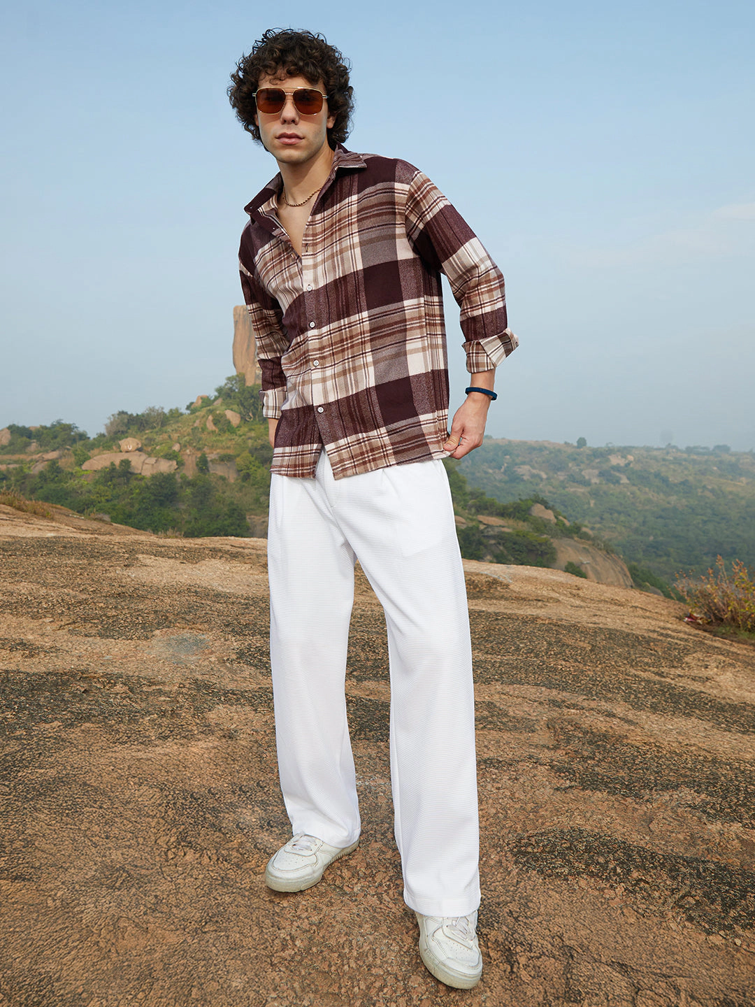 Cahoot Men's Plaid Oversized Shirt