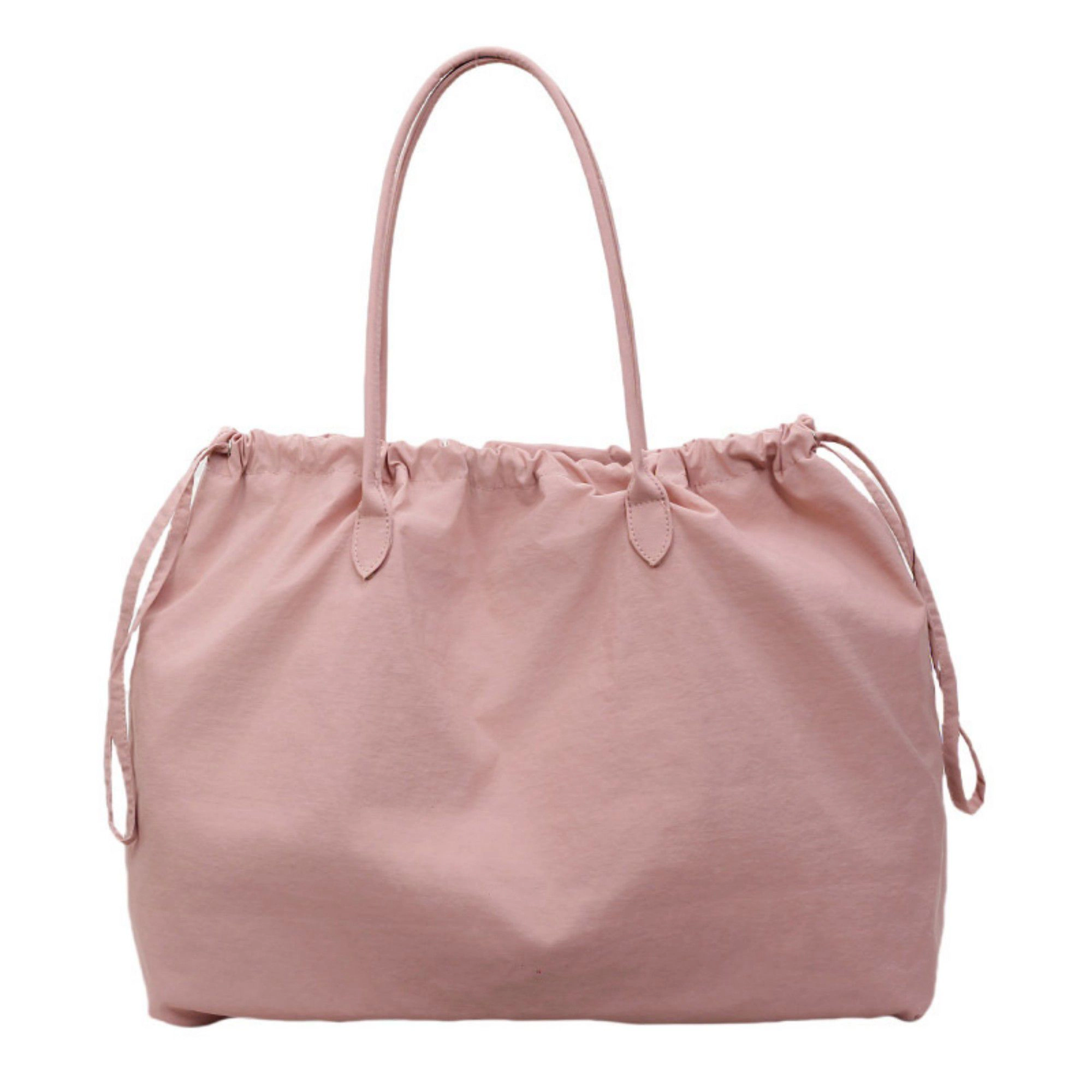 Alilang Women's Nylon Drawstring Shoulder Tote Bag with Soft Slouchy Silhouette and Long Carry Straps 18.9x13.7x5in