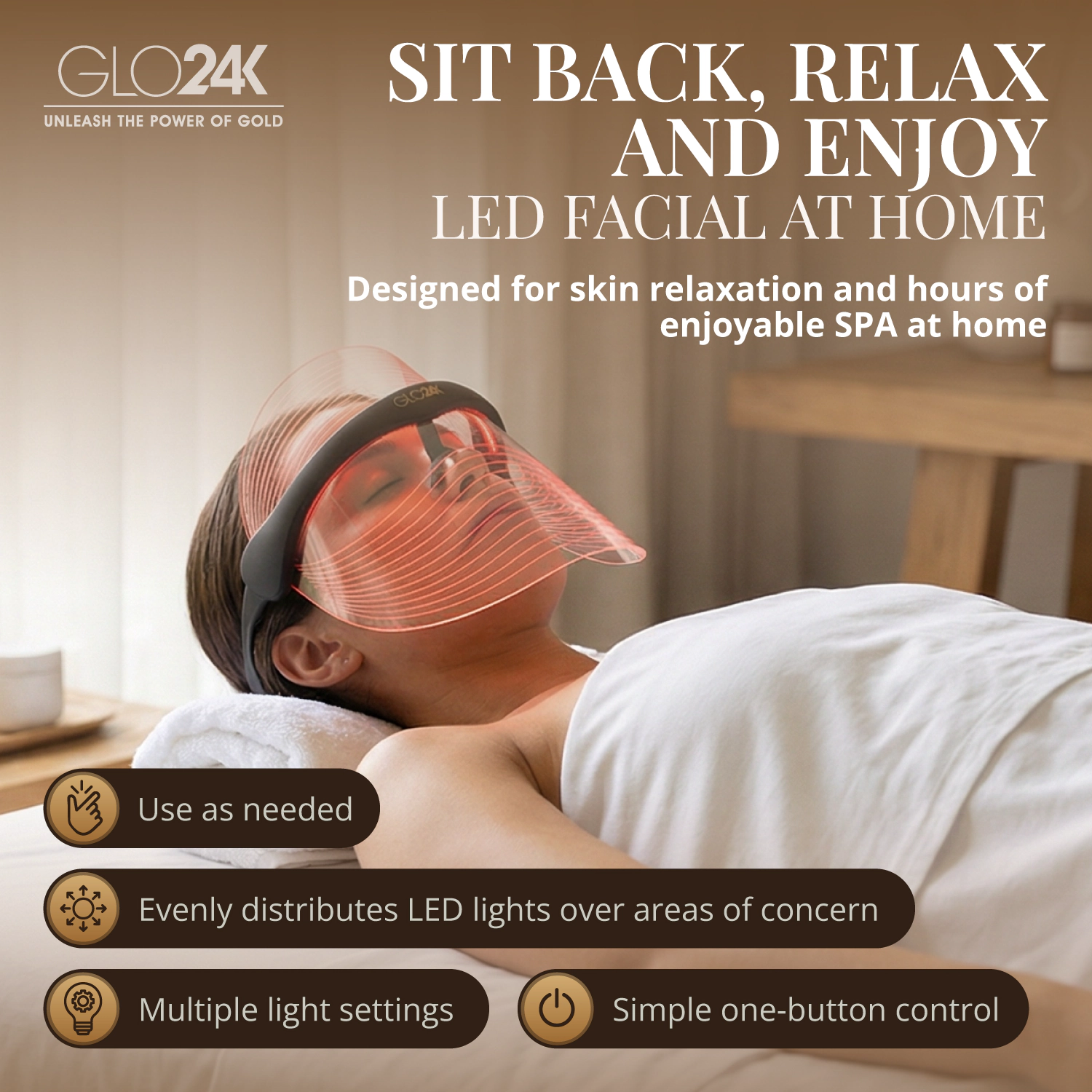 GLO24K 7 Color LED Beauty Mask