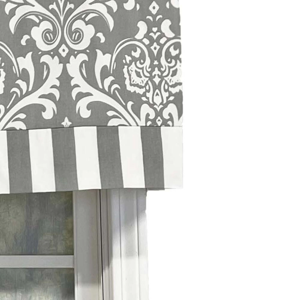 Ozbourne Style Banded 3" Rod Pocket Valance 50" x 16" Gray by RLF Home