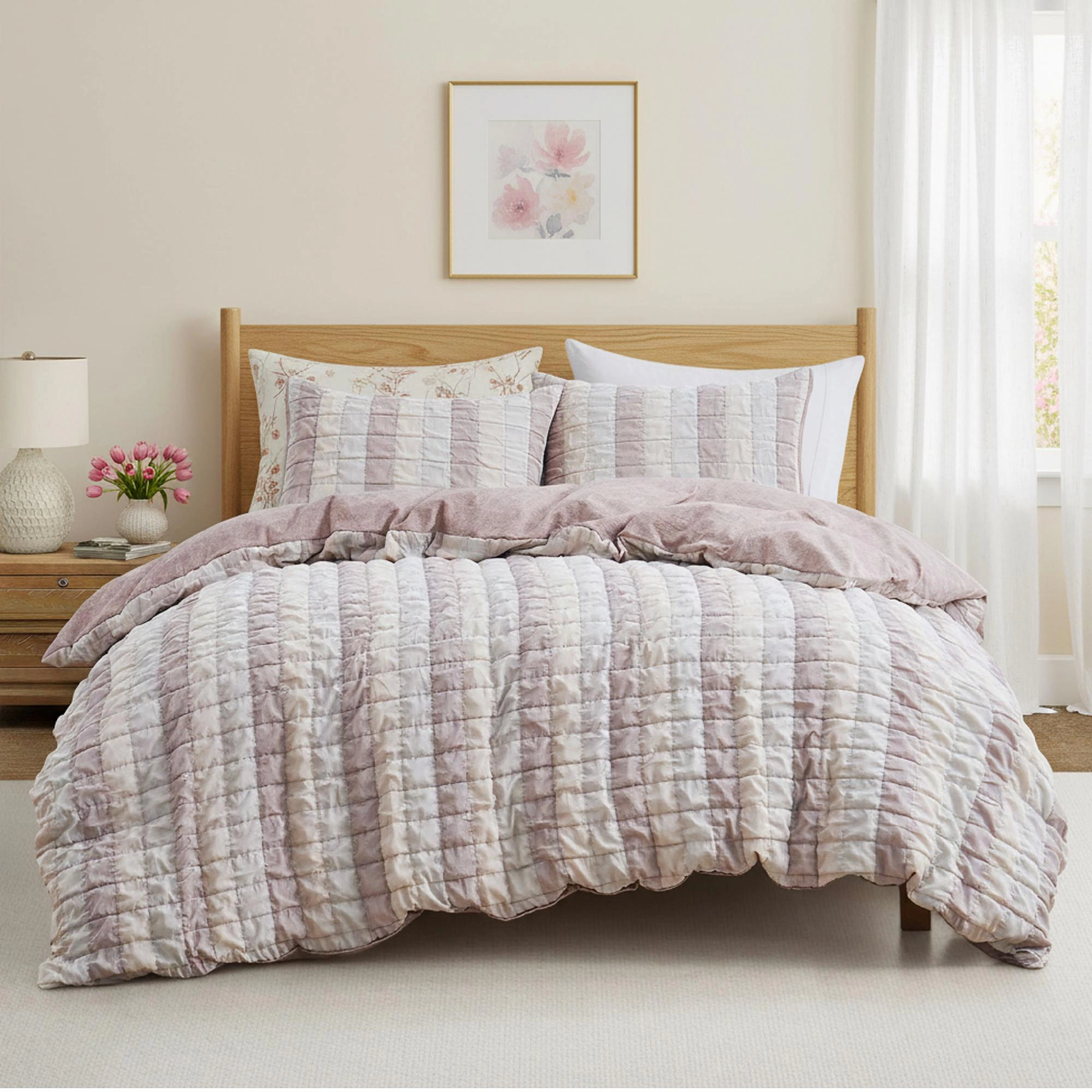 Unikome Mordern Style Pintuck Bedding Duvet Cover Set