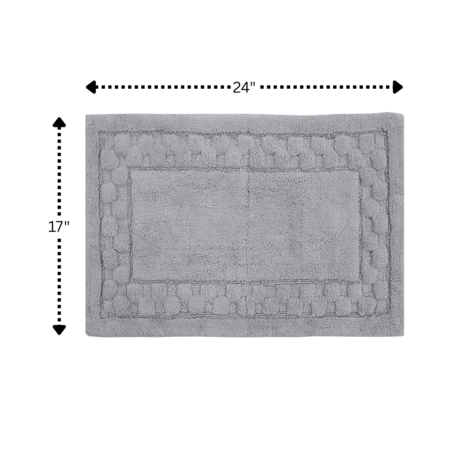 Sculptu Border Soft Plush Cotton Non Slip Bath Rug by Castle Hill